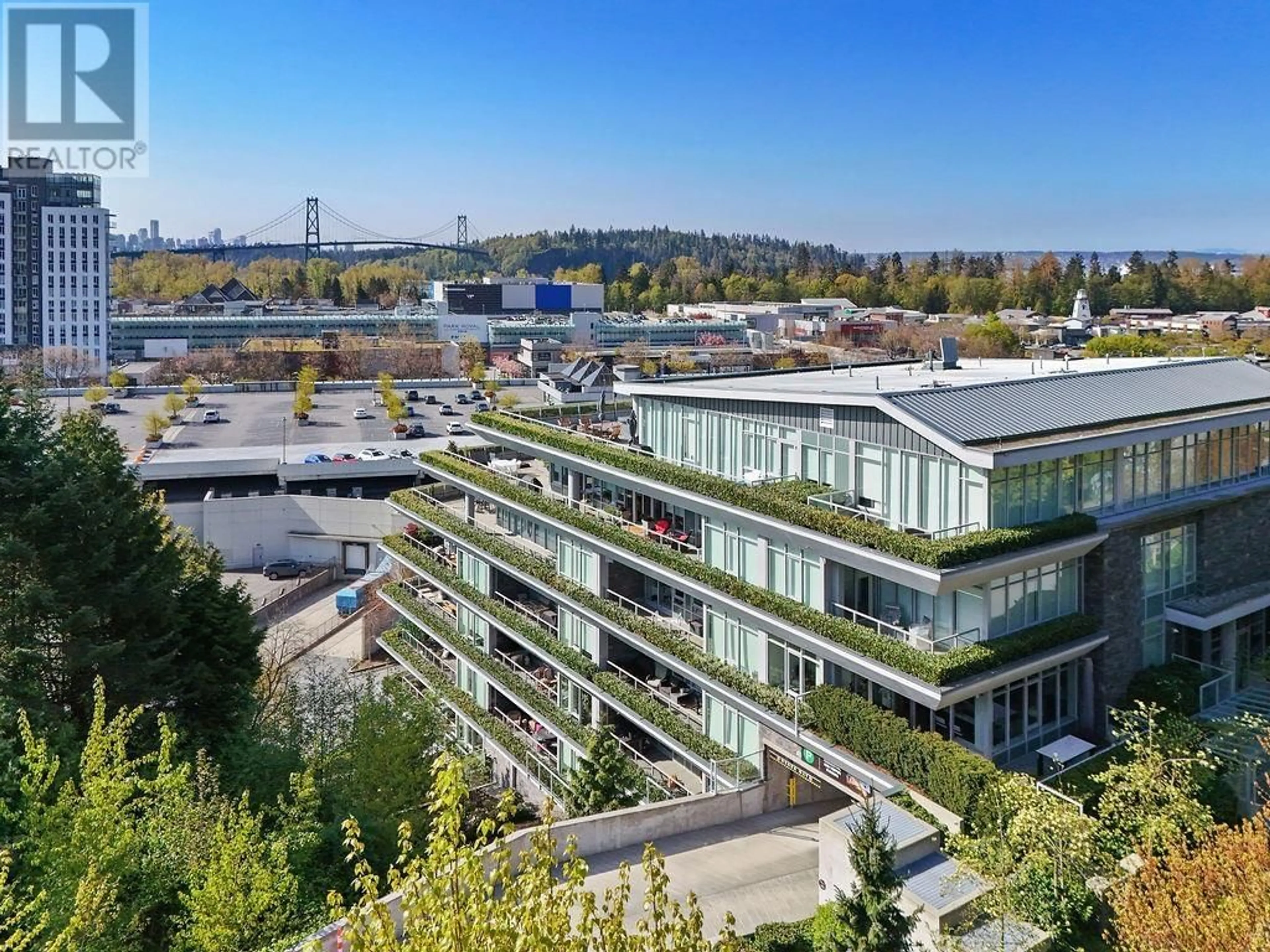 A pic from outside/outdoor area/front of a property/back of a property/a pic from drone, city buildings view from balcony for 101 - 768 ARTHUR ERICKSON PLACE, West Vancouver British Columbia V7T0B6