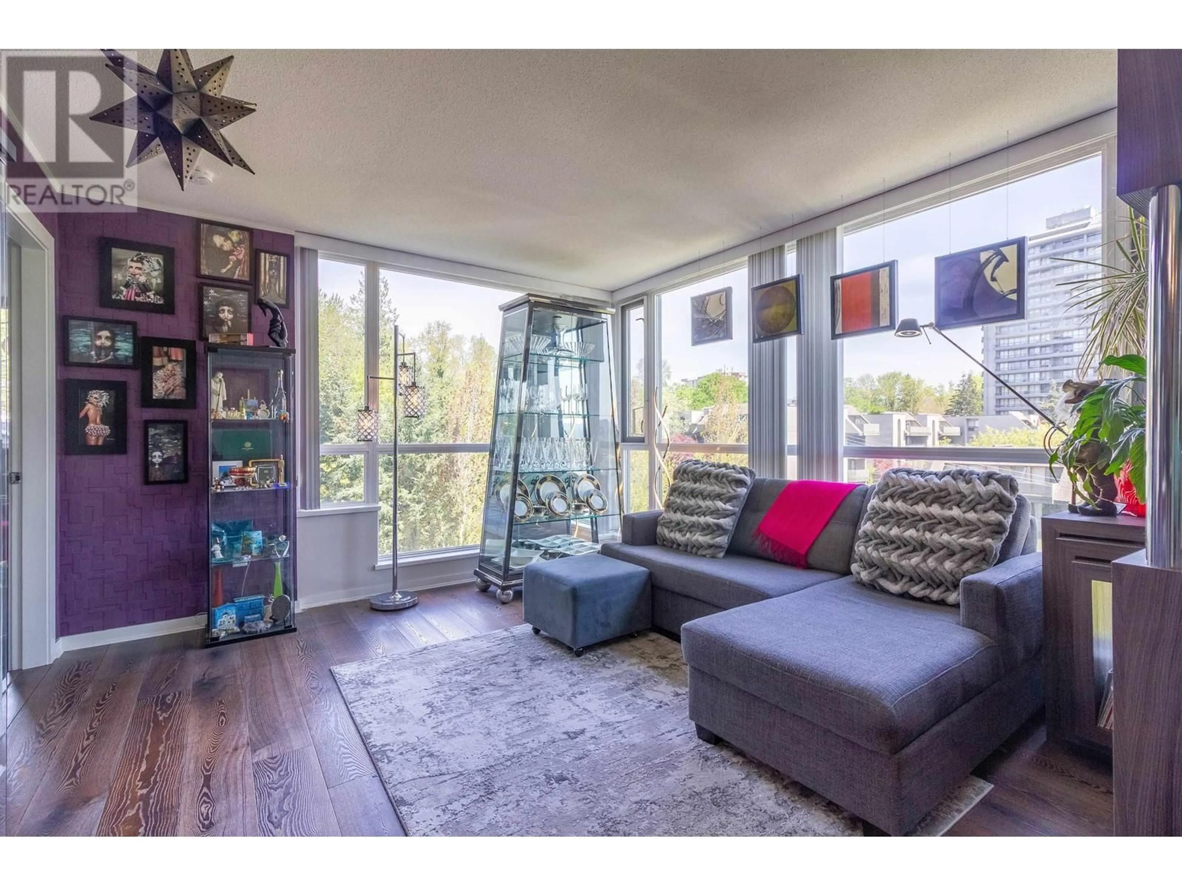 Living room with furniture, wood/laminate floor for 606 - 4888 BRENTWOOD DRIVE, Burnaby British Columbia V5C0C6