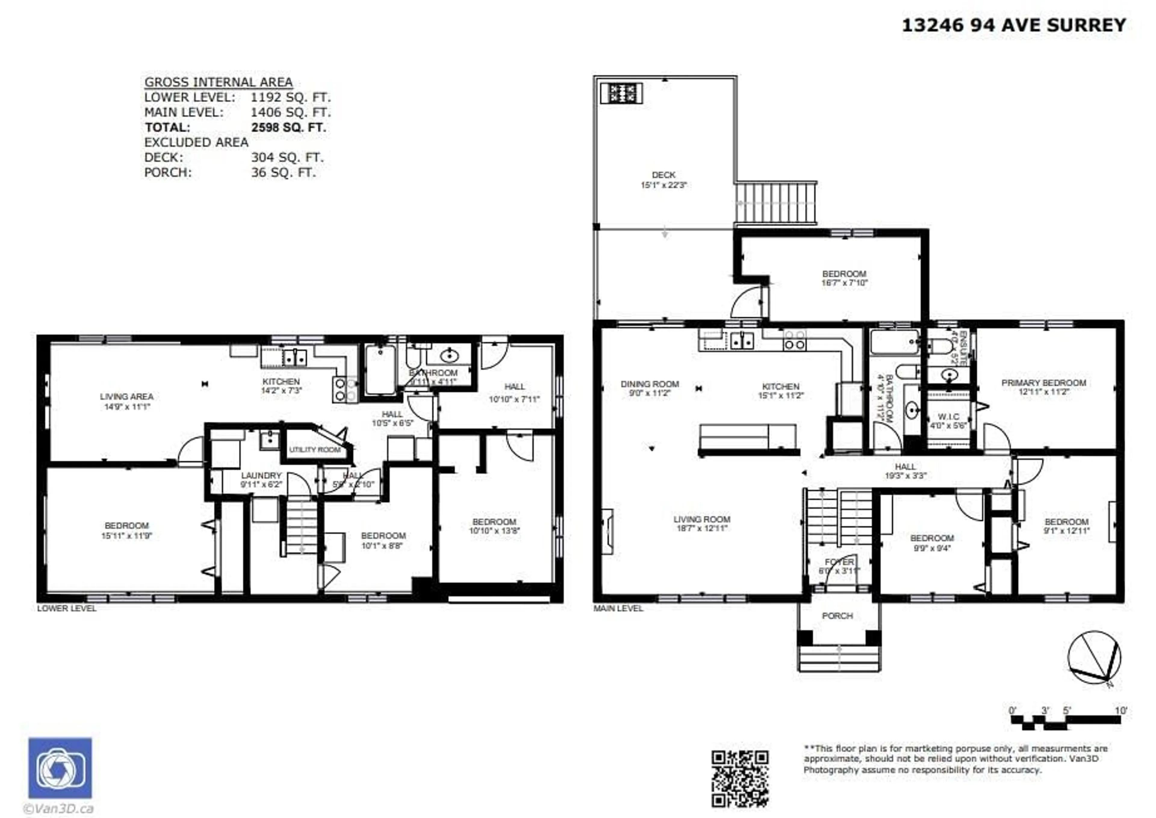 Floor plan for 13246 94, Surrey British Columbia V3V6W8