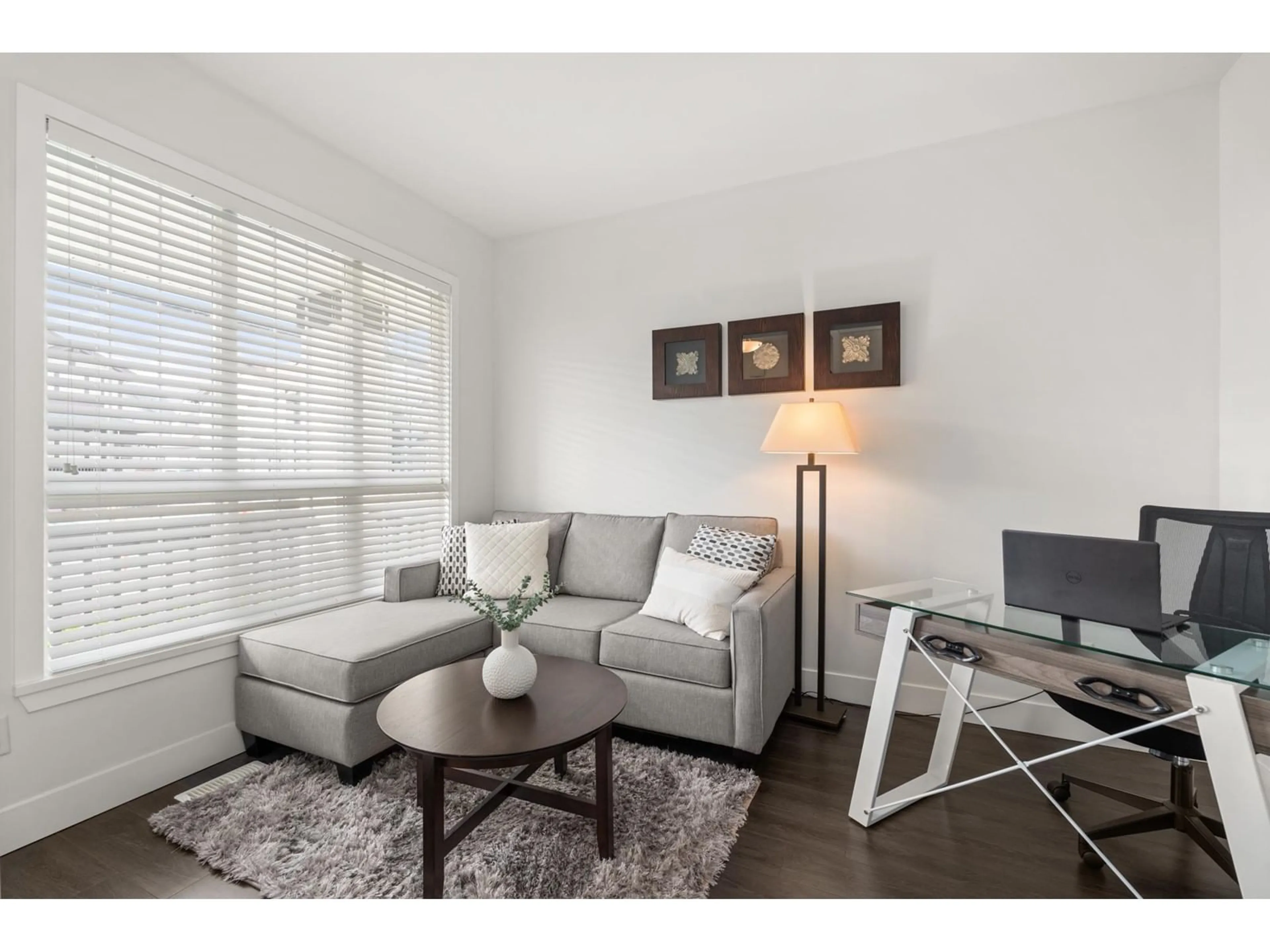 Living room with furniture, wood/laminate floor for 5908 148, Surrey British Columbia V3S3B8