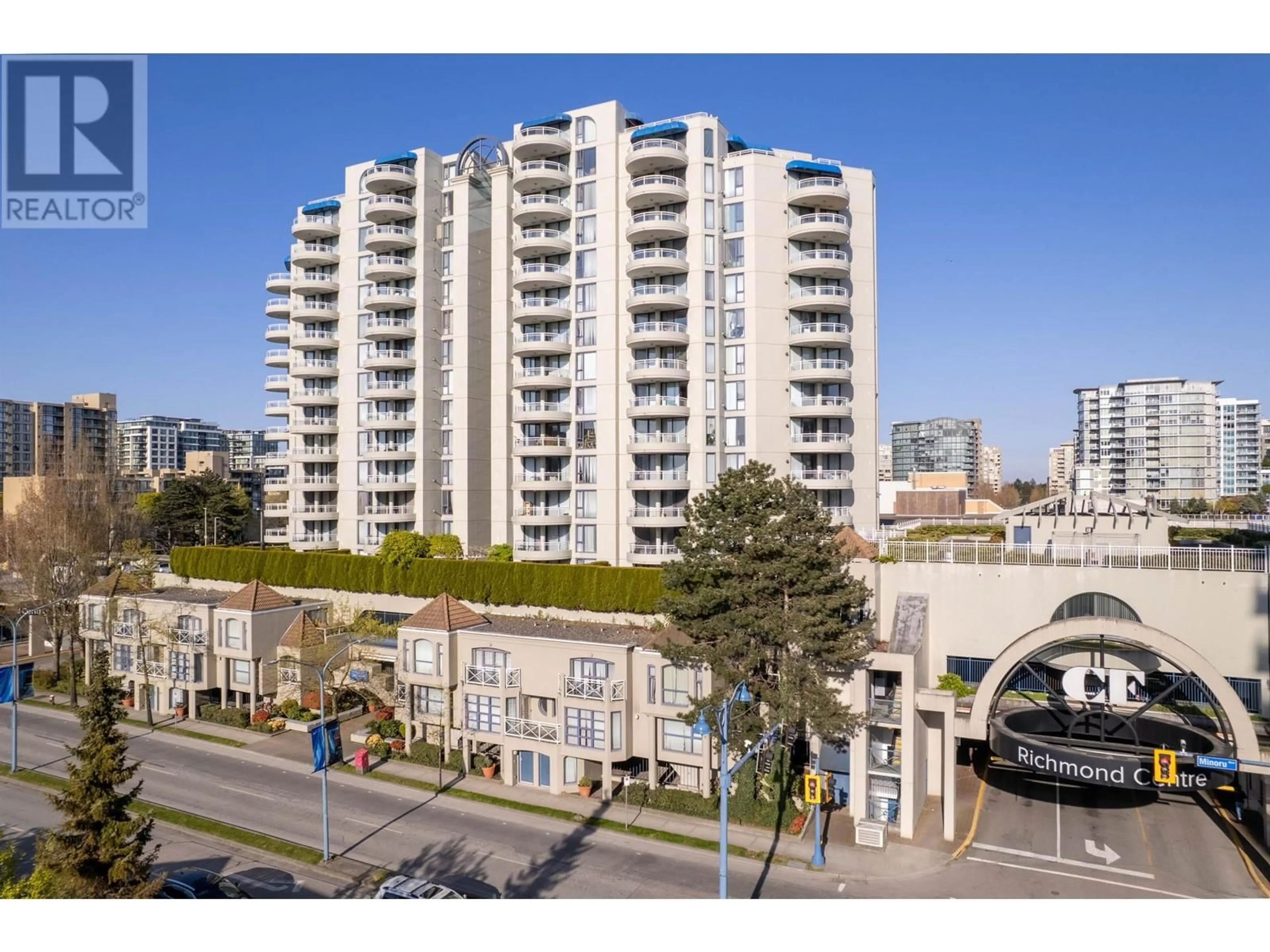 A pic from outside/outdoor area/front of a property/back of a property/a pic from drone, city buildings view from balcony for 803 - 6080 MINORU BOULEVARD, Richmond British Columbia V6Y4A7