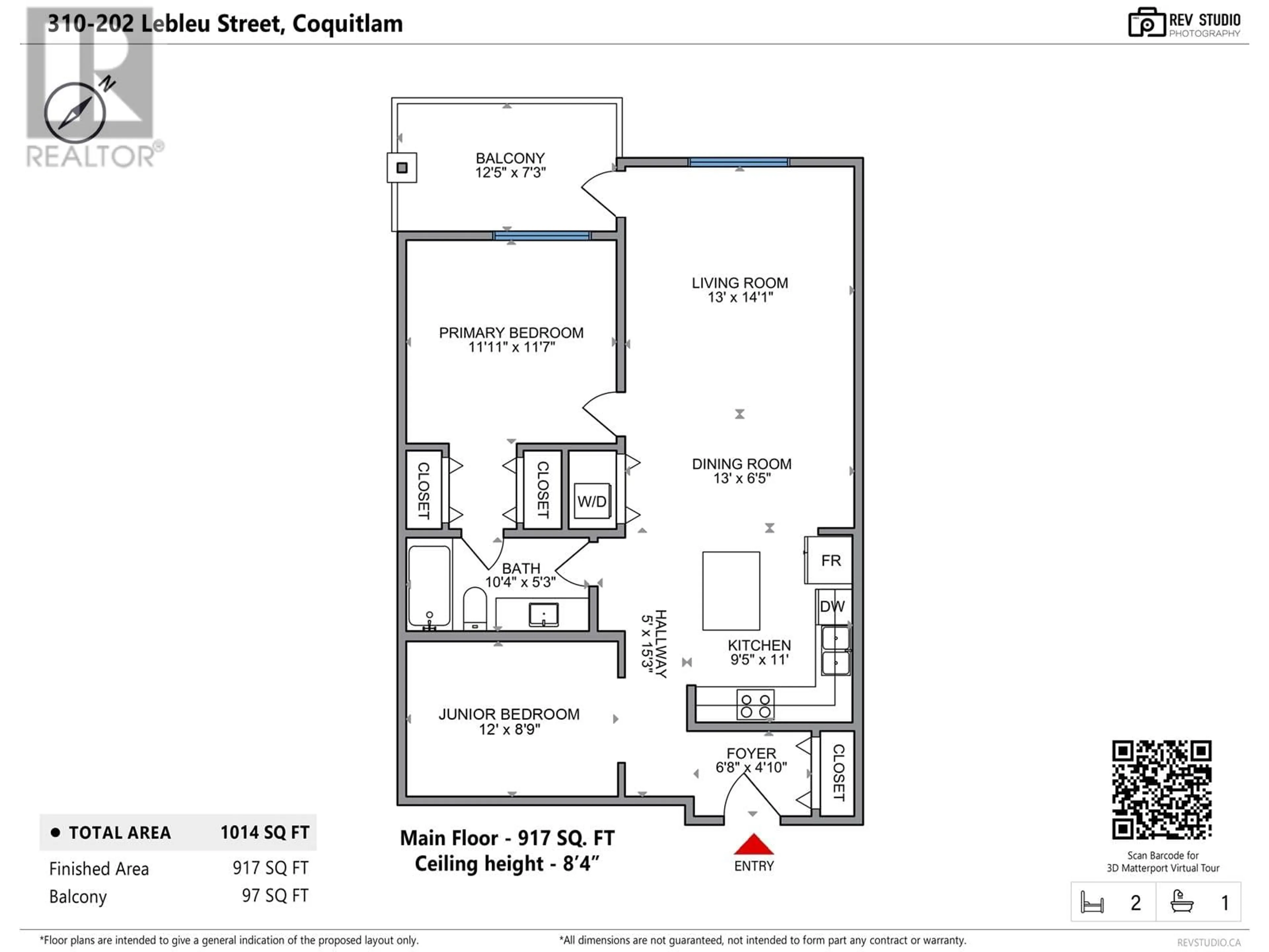 Floor plan for 310 - 202 LEBLEU STREET, Coquitlam British Columbia V3K4L6