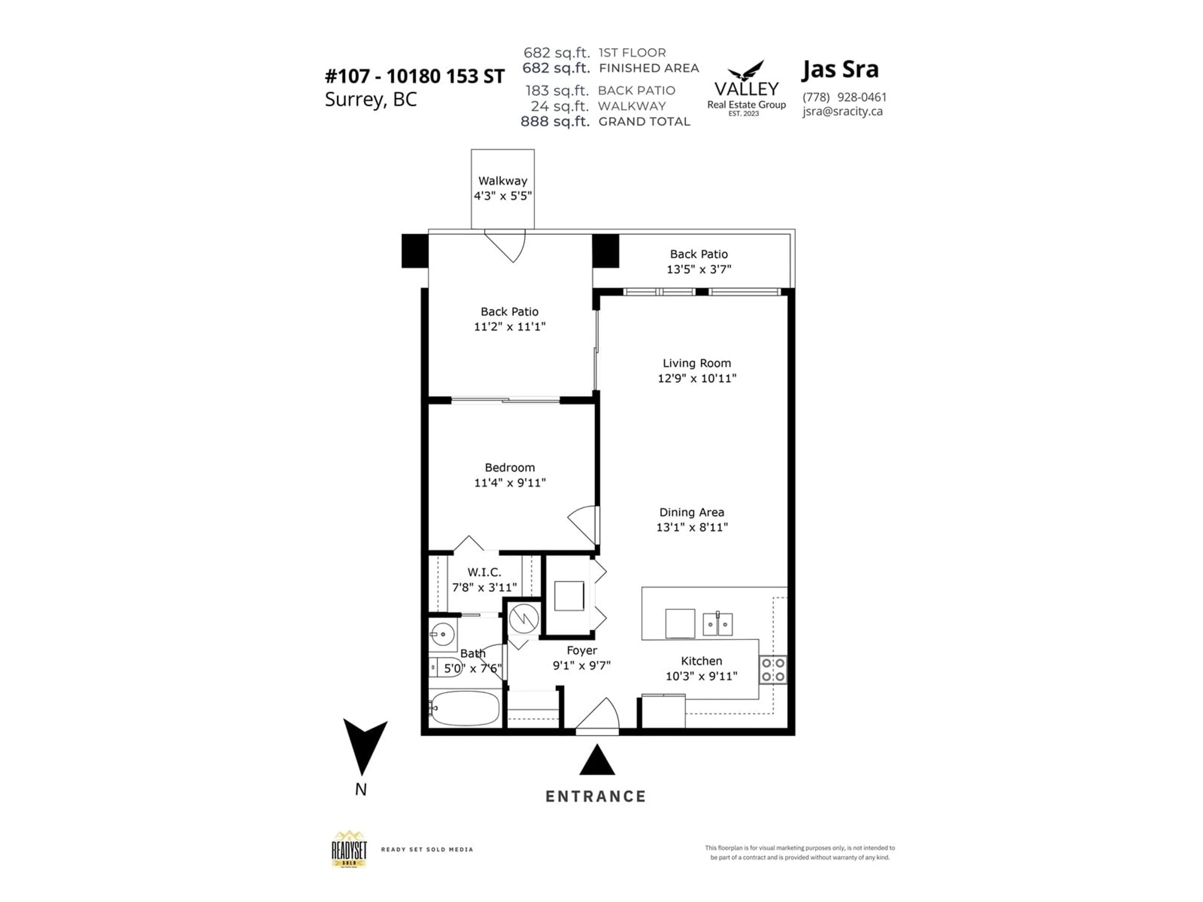 Floor plan for 107 - 10180 153, Surrey British Columbia V3R0B5