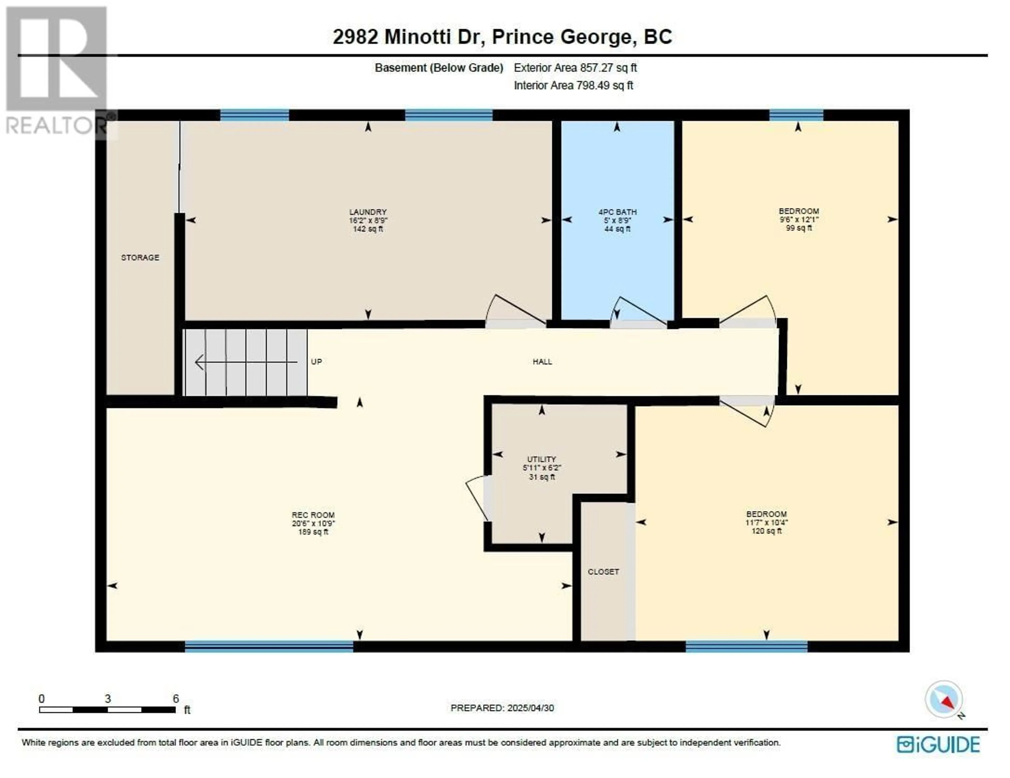 Floor plan for 2982 MINOTTI DRIVE, Prince George British Columbia V2K1T4