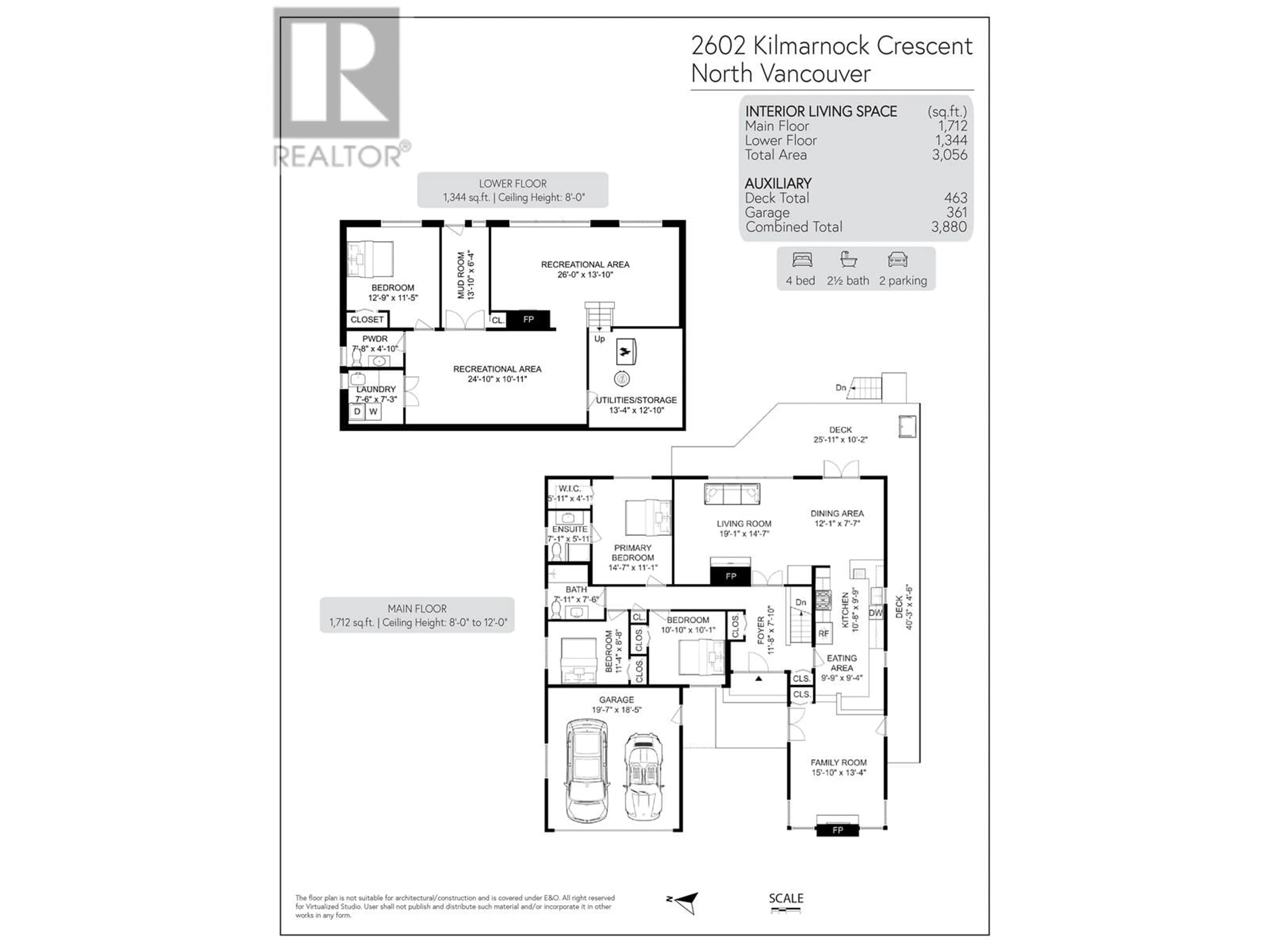 Floor plan for 2602 KILMARNOCK CRESCENT, North Vancouver British Columbia V7J2Z5