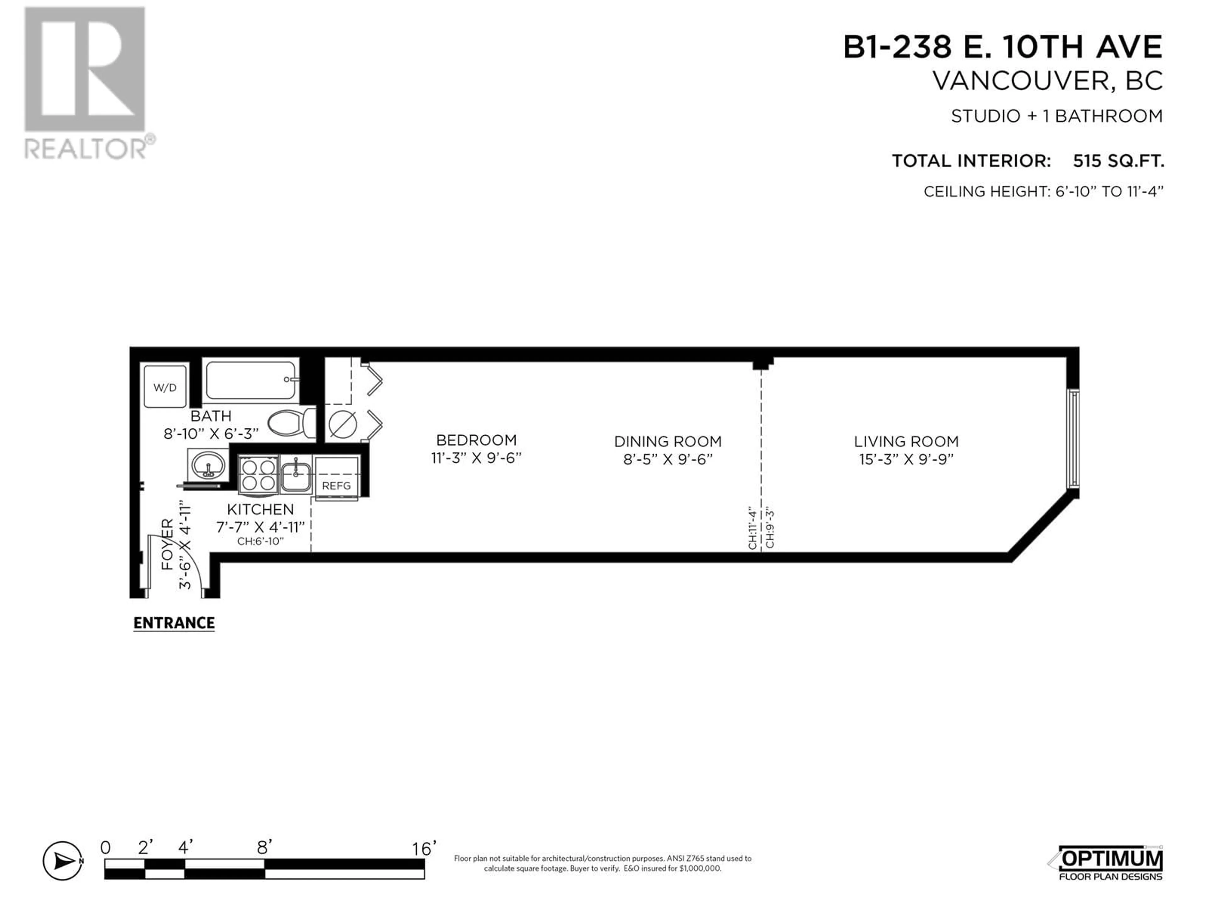Floor plan for B1 - 238 10TH AVENUE, Vancouver British Columbia V5T1Z5