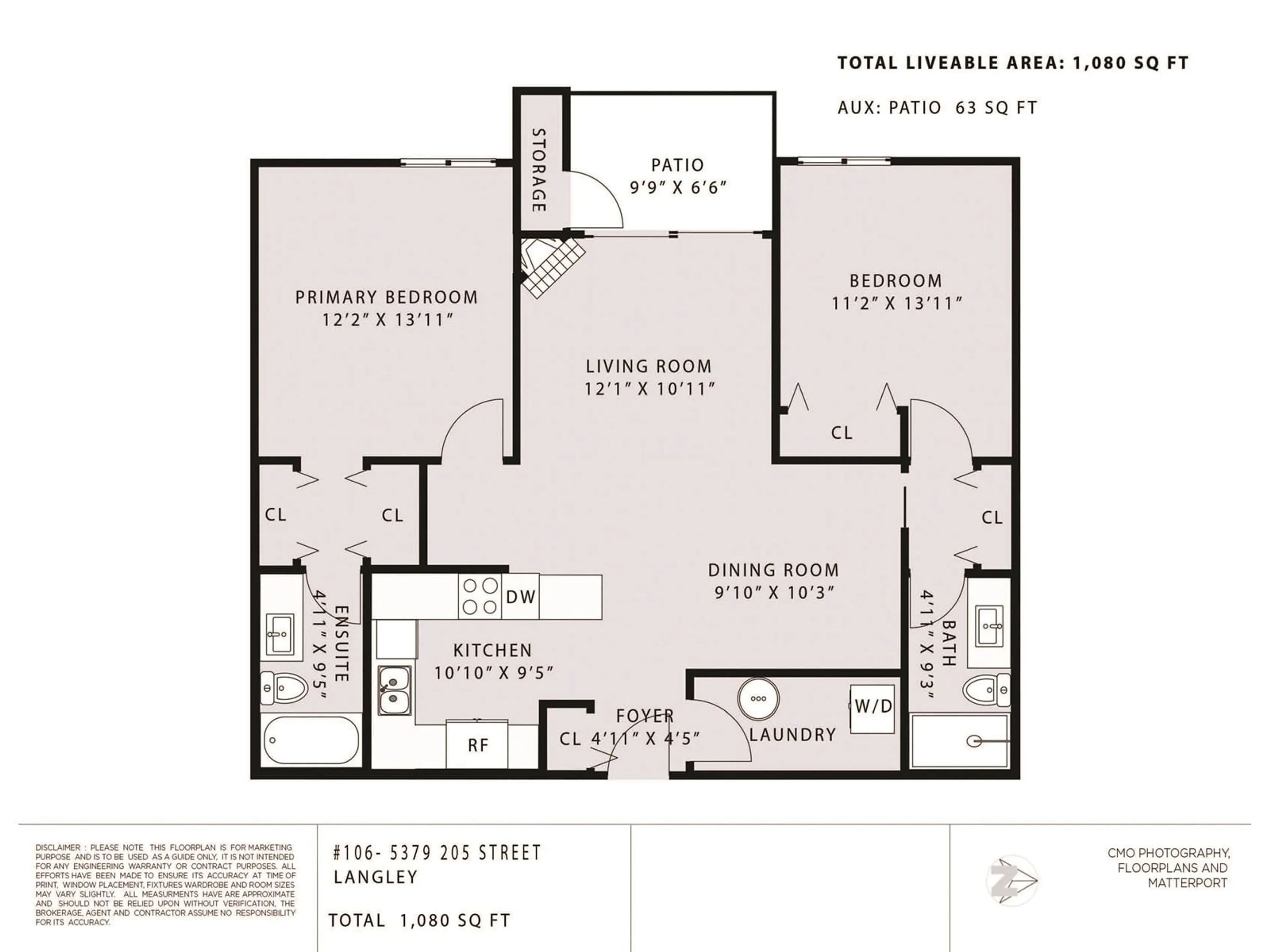 Floor plan for 106 - 5379 205, Langley British Columbia V3A7V7