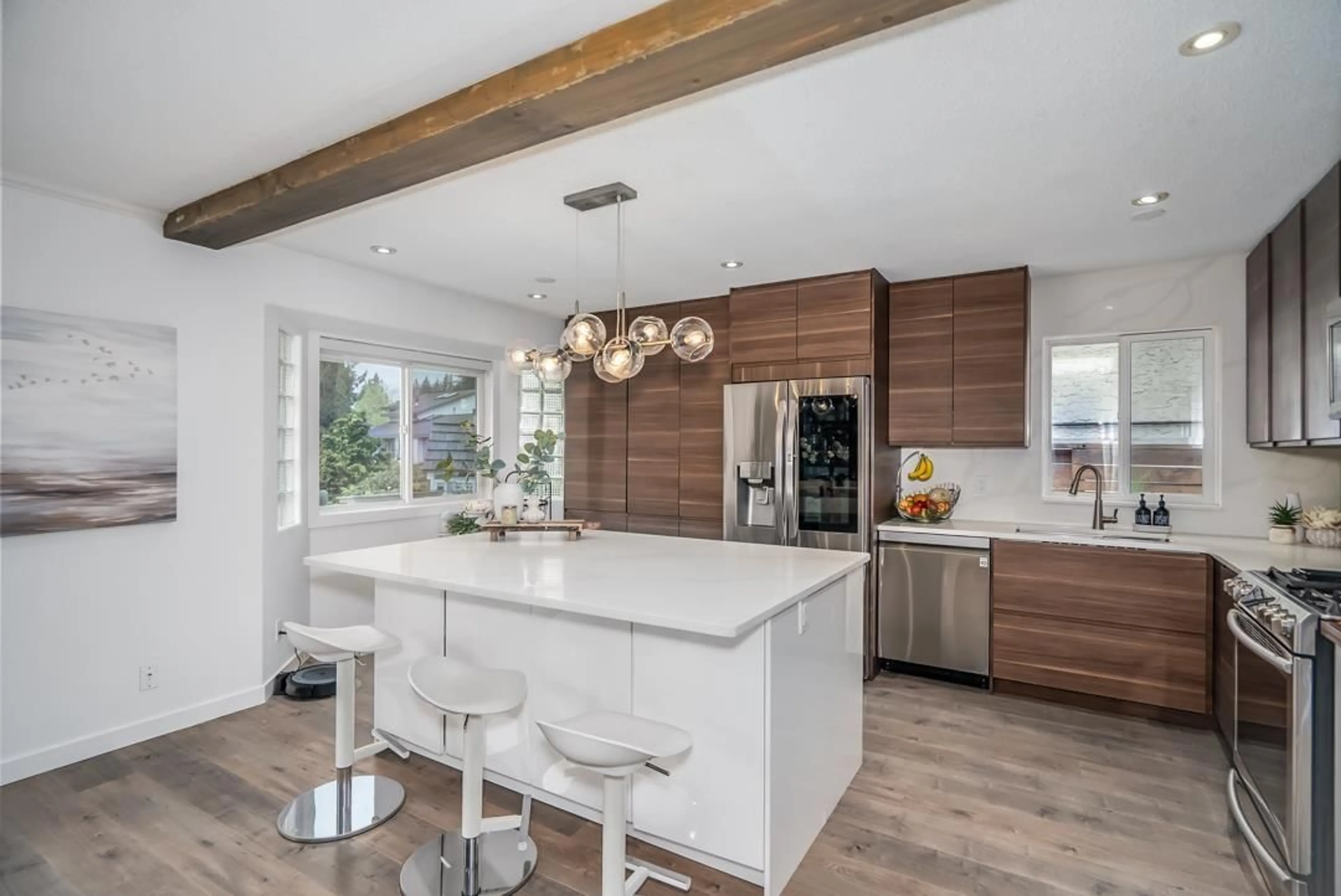 Contemporary kitchen, wood/laminate floor for 4436 203, Langley British Columbia V3A6P7