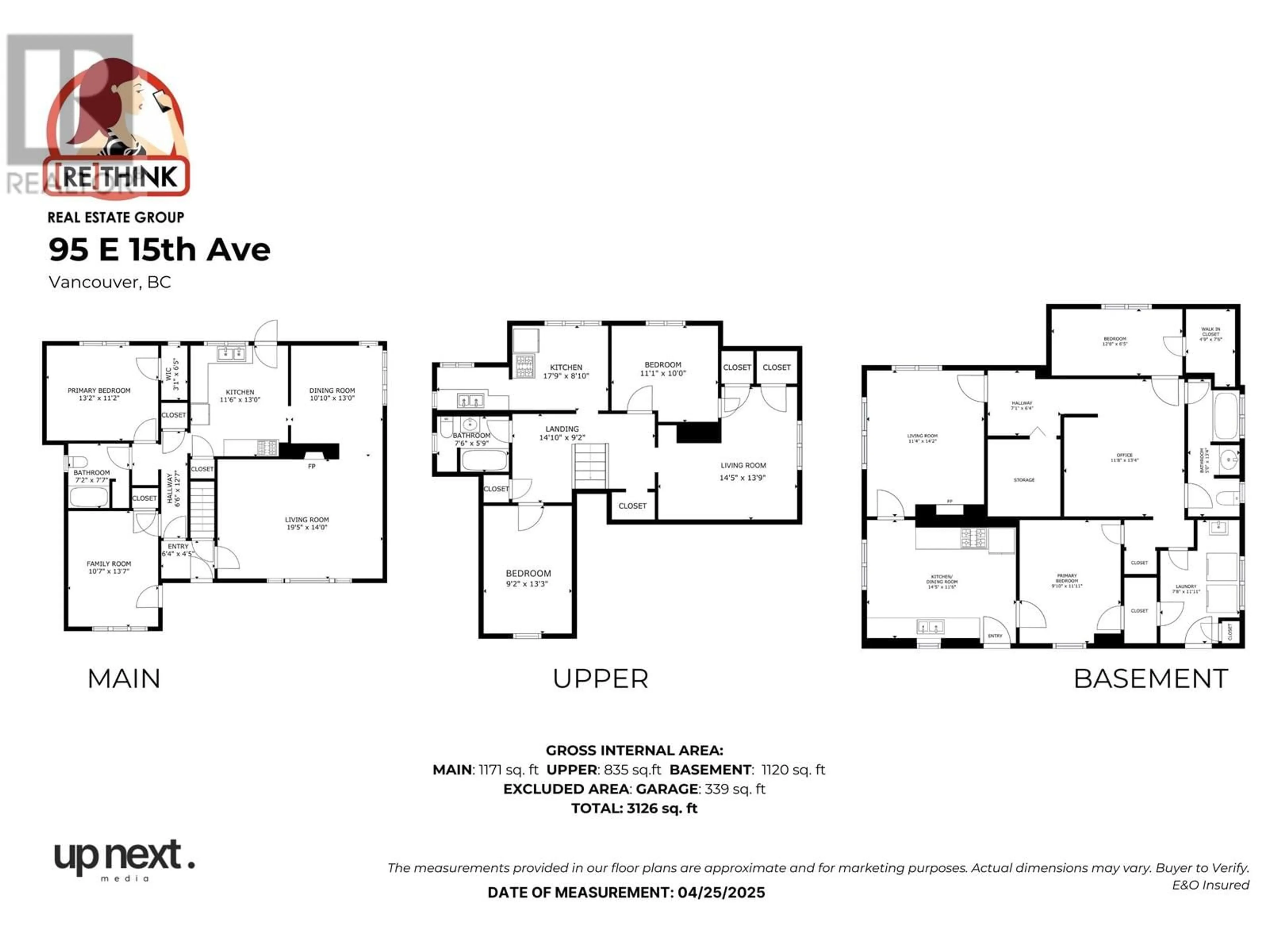 Floor plan for 95 EAST 15TH AVENUE, Vancouver British Columbia V5T2P5