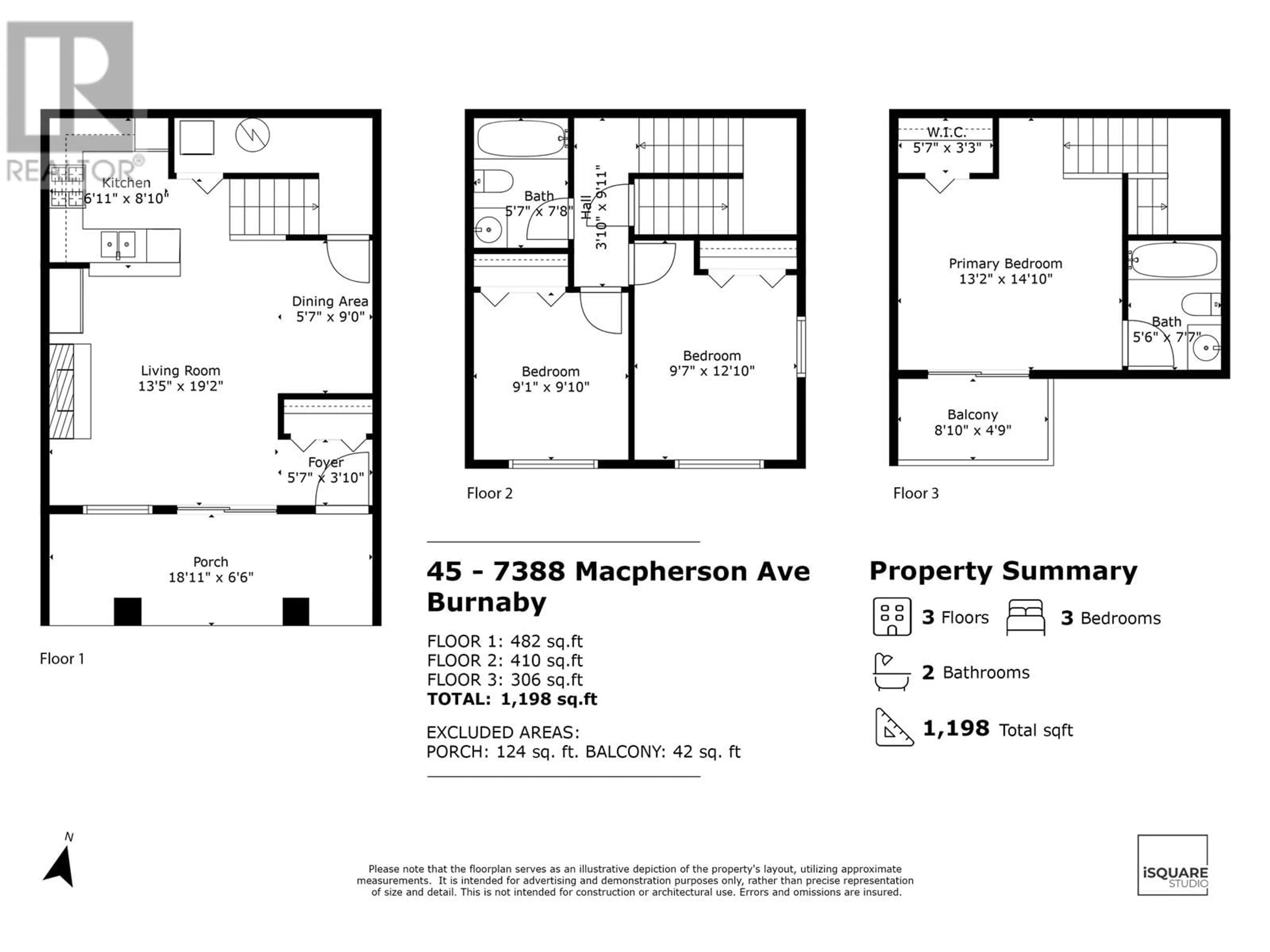Floor plan for 45 - 7388 MACPHERSON AVENUE, Burnaby British Columbia V5J0A1
