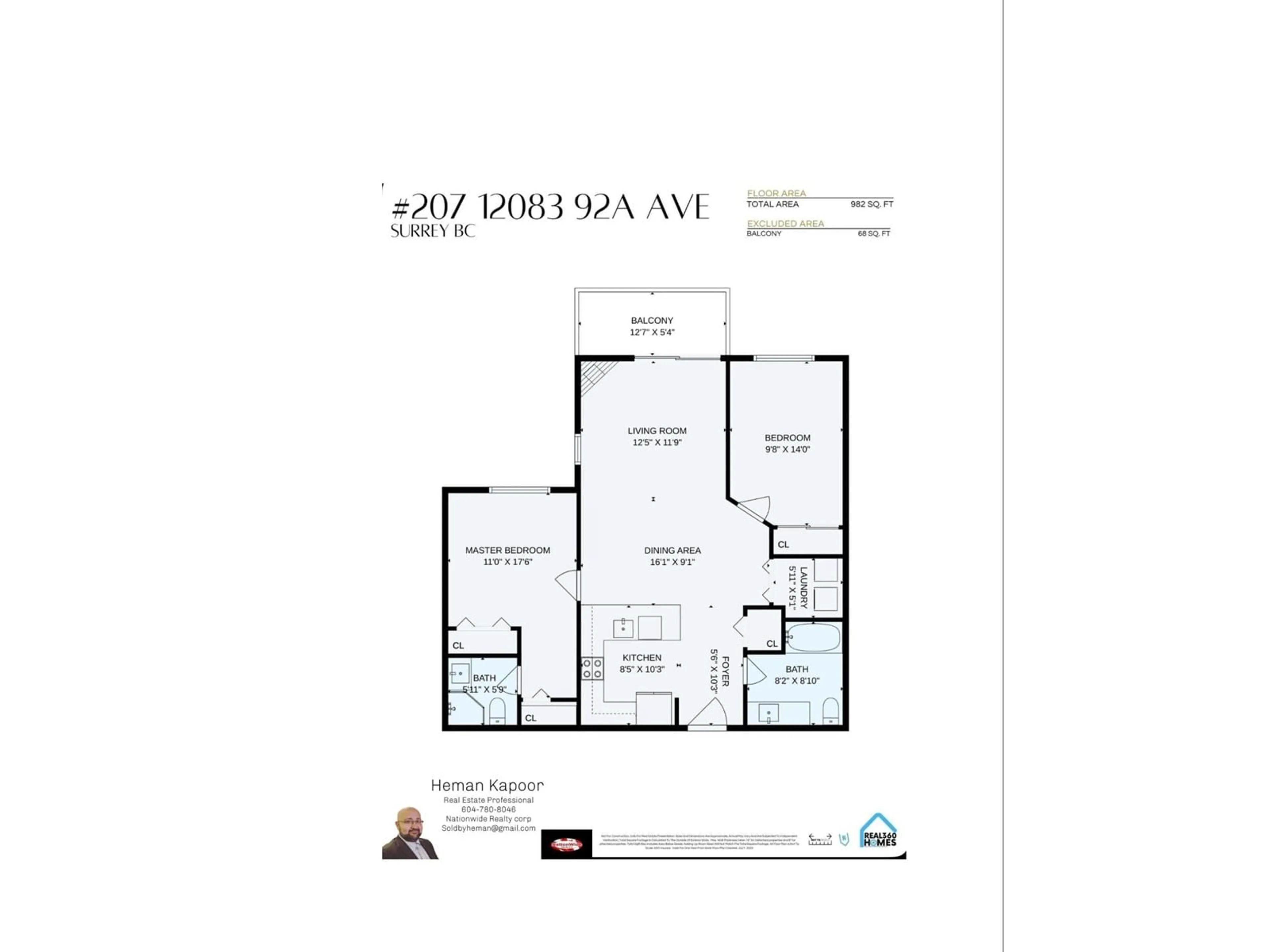 Floor plan for 207 - 12083 92A, Surrey British Columbia V3V8C8