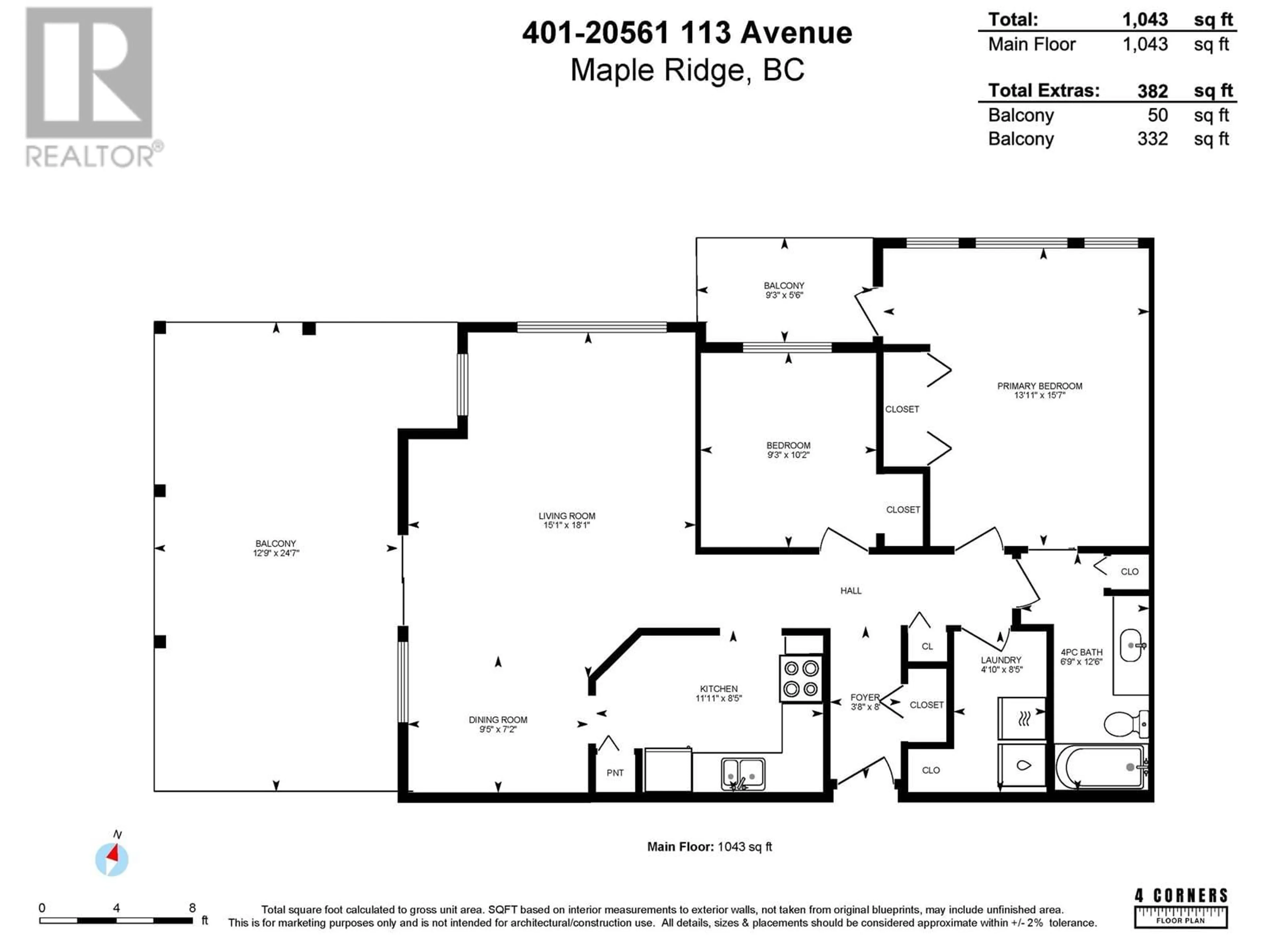 Floor plan for 401 - 20561 113 AVENUE, Maple Ridge British Columbia V2X1E2