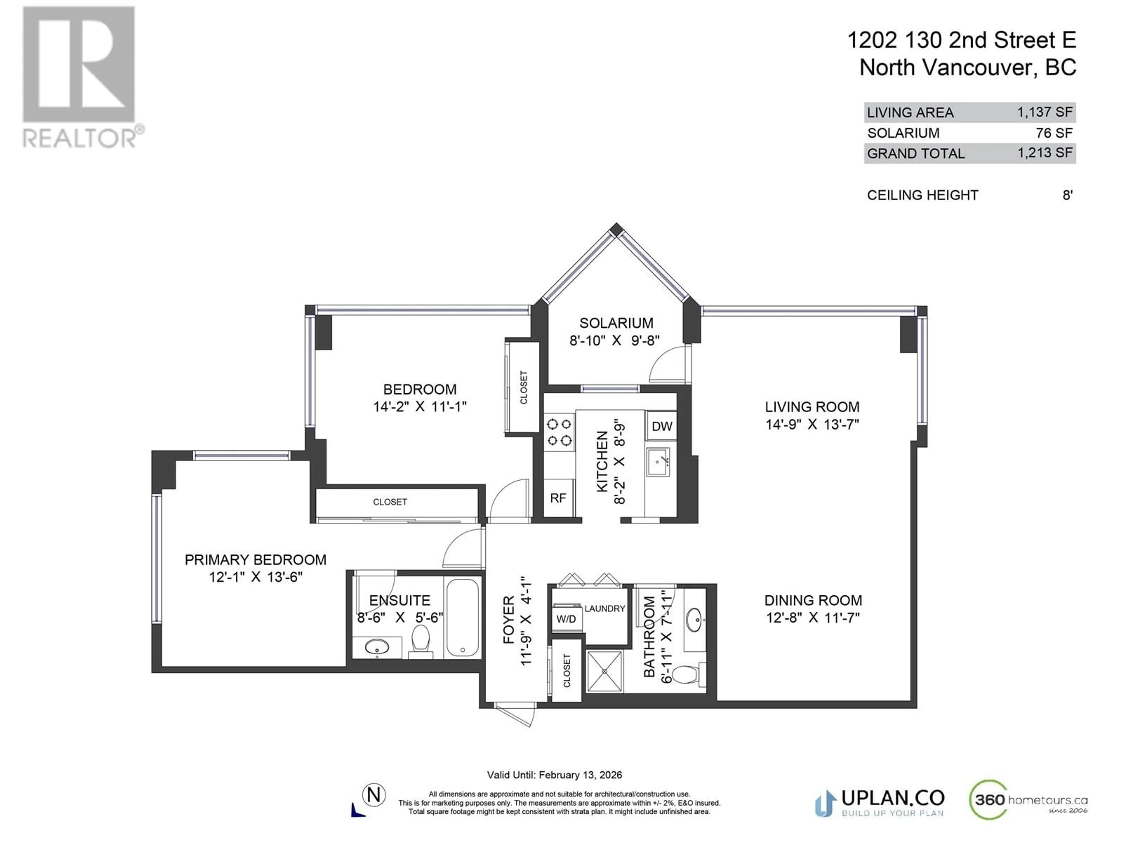 Floor plan for 1202 - 130 2ND STREET, North Vancouver British Columbia V7L1C3