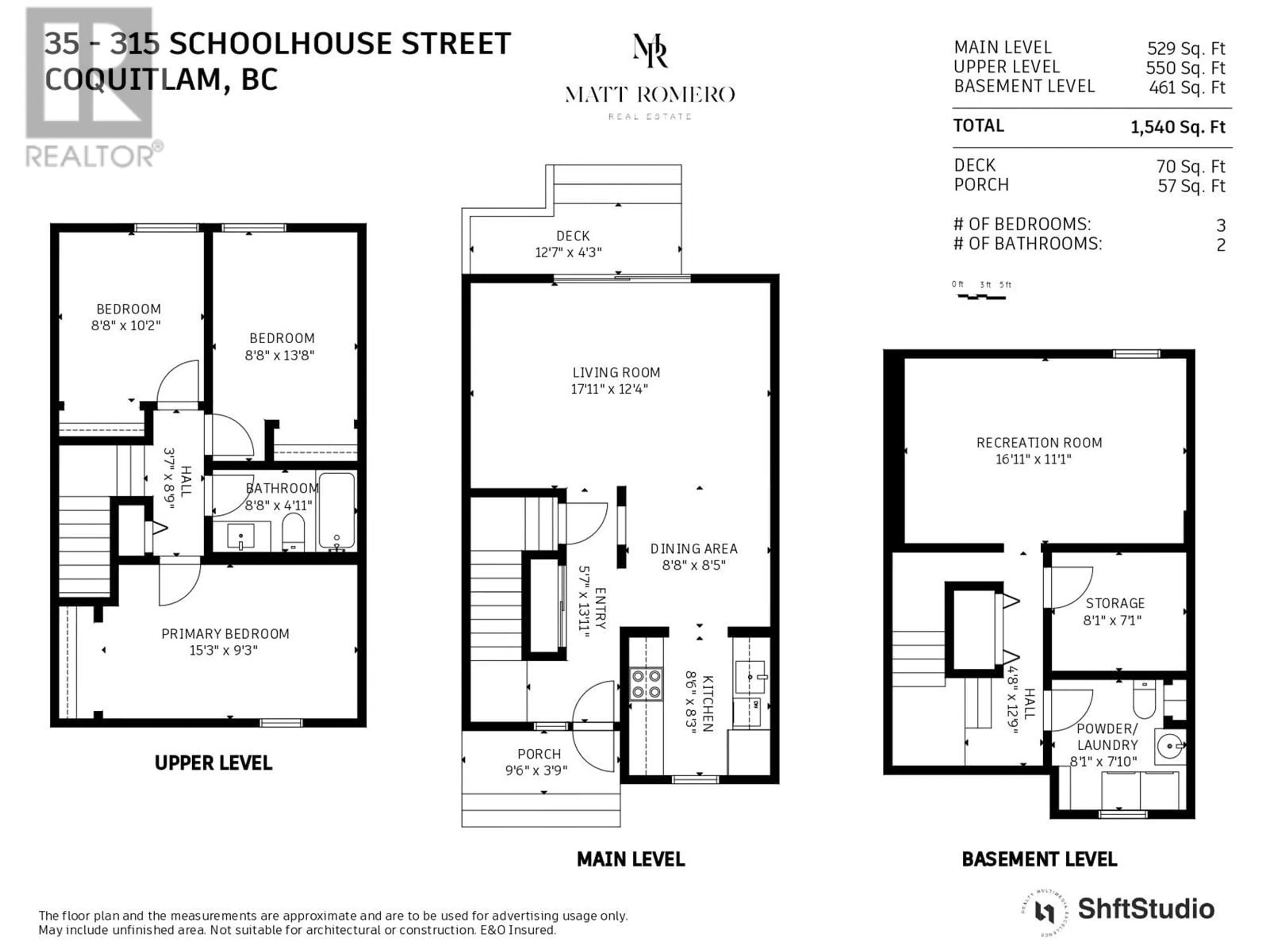 Floor plan for 35 - 315 SCHOOLHOUSE STREET, Coquitlam British Columbia V3K5P4