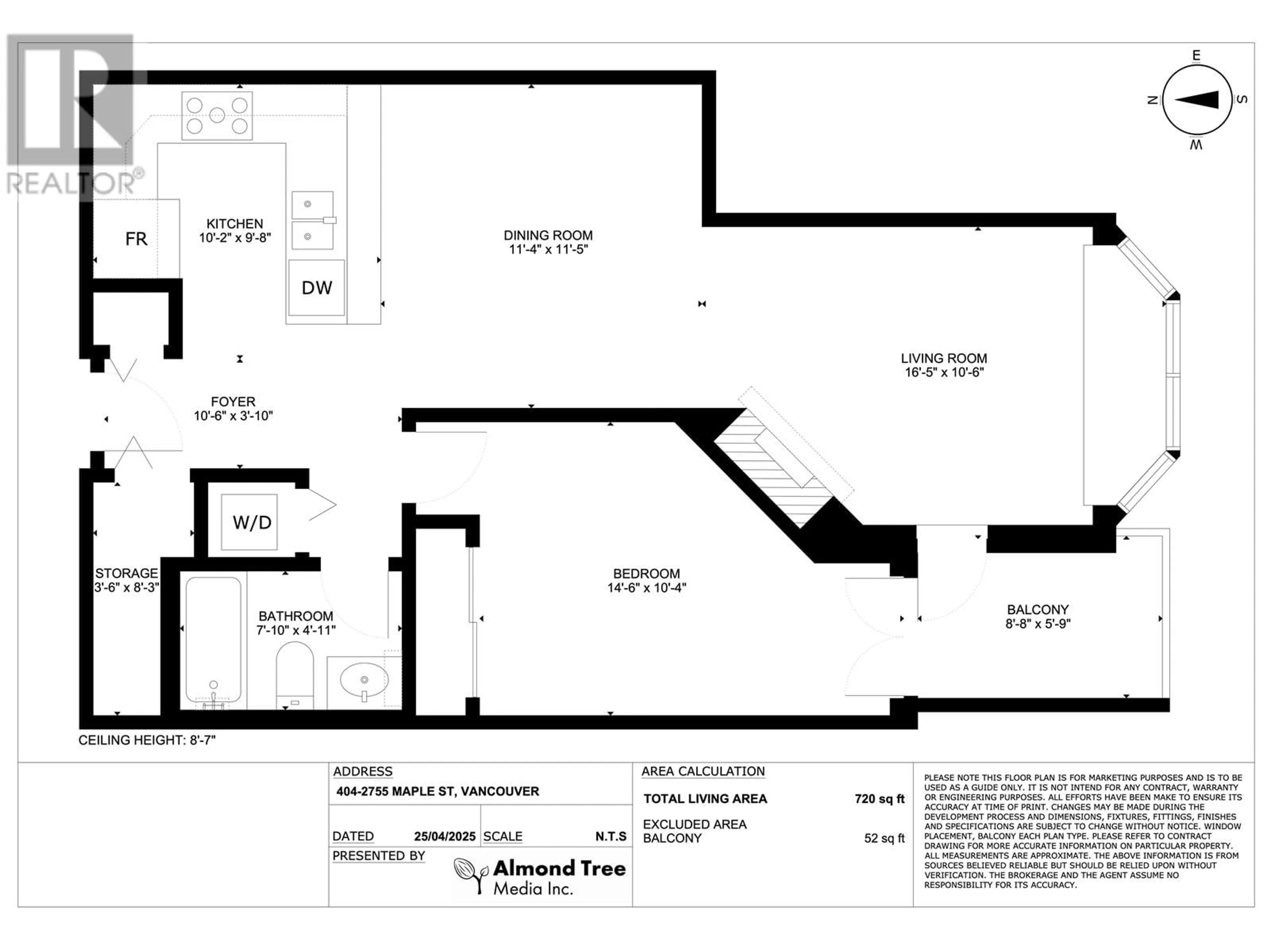 Floor plan for 404 - 2755 MAPLE STREET, Vancouver British Columbia V6J5K1