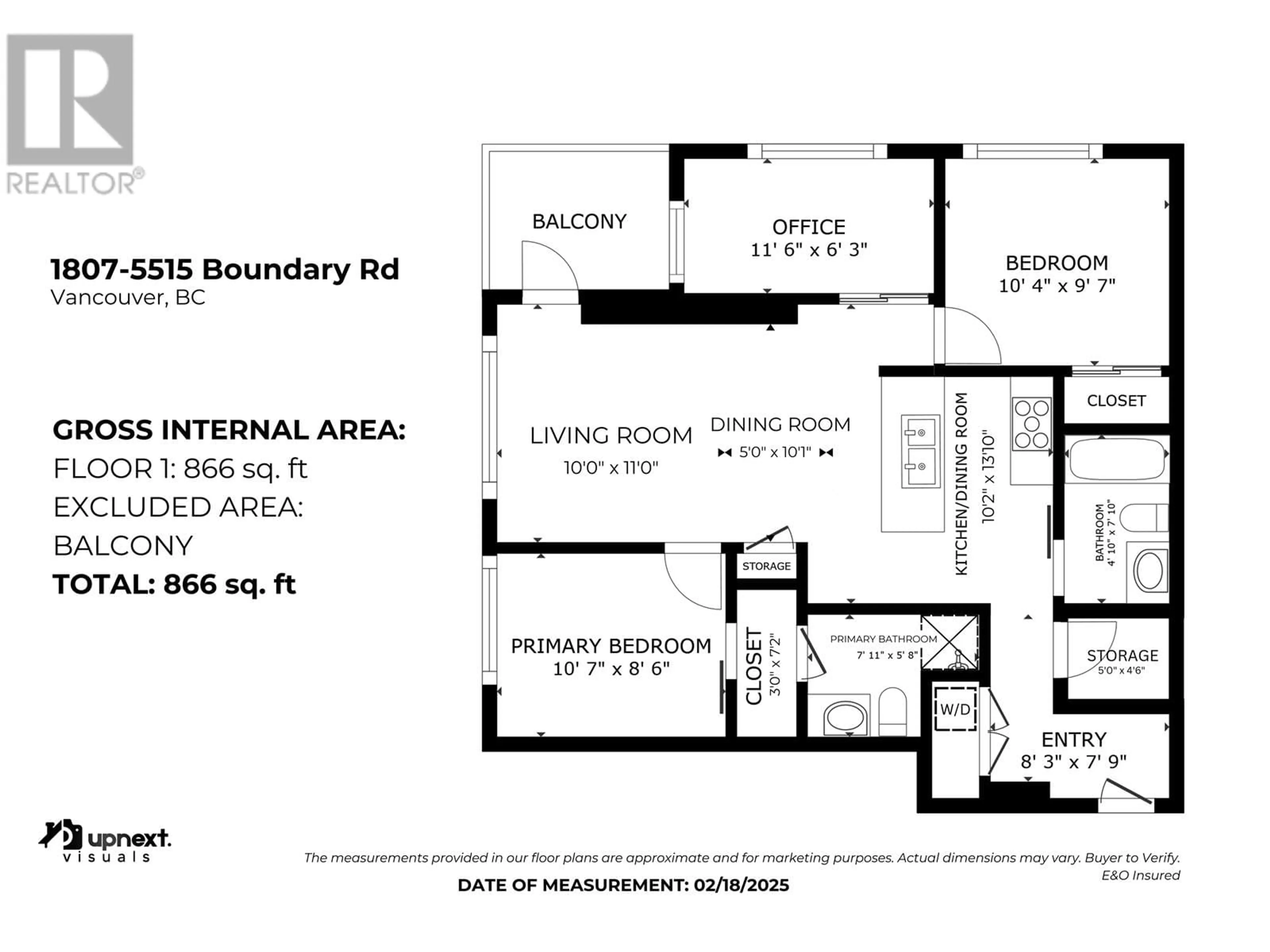 Floor plan for 1807 - 5515 BOUNDARY ROAD, Vancouver British Columbia V5R0E3