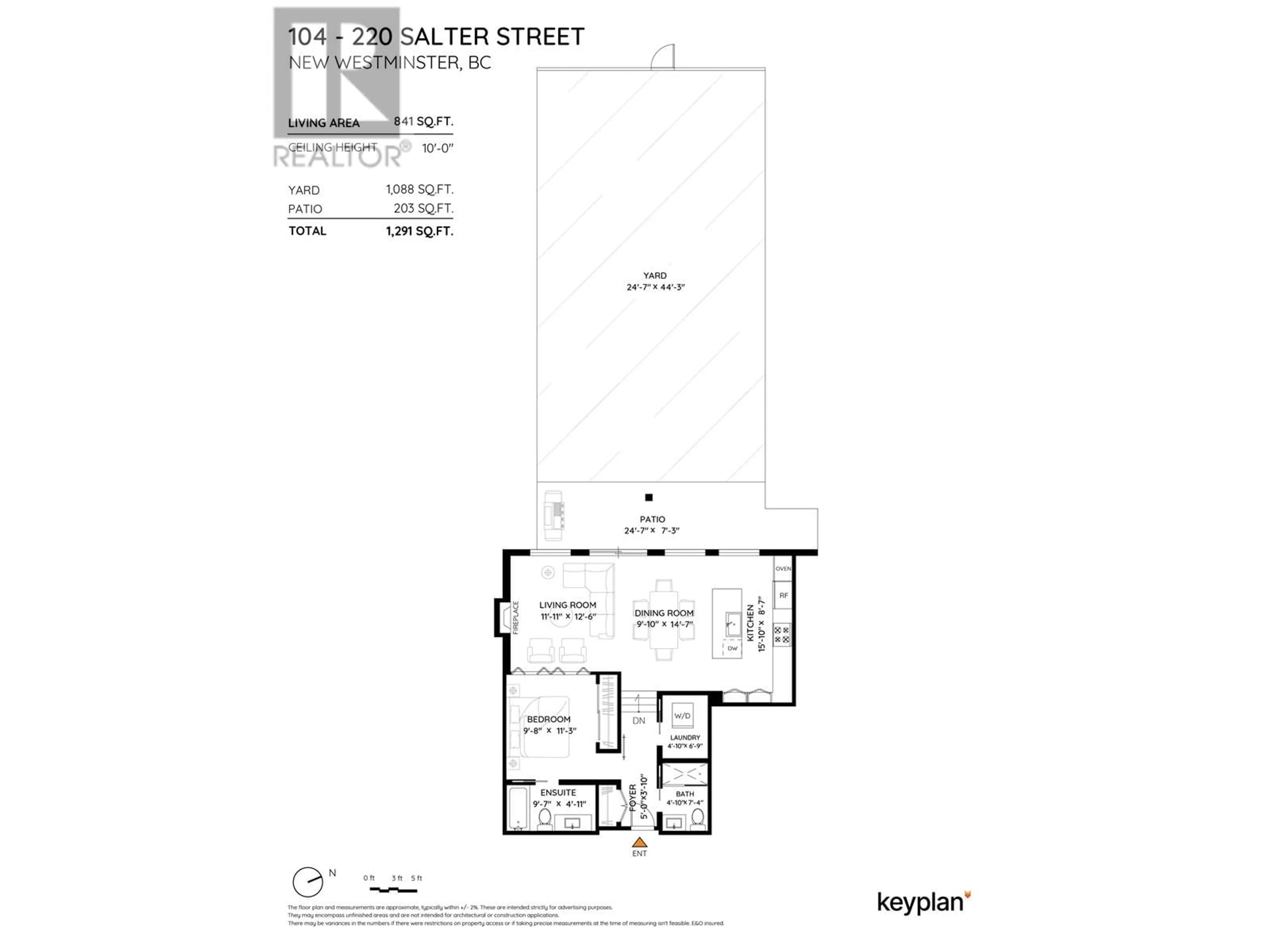 Floor plan for 104 - 220 SALTER STREET, New Westminster British Columbia V3M0H4