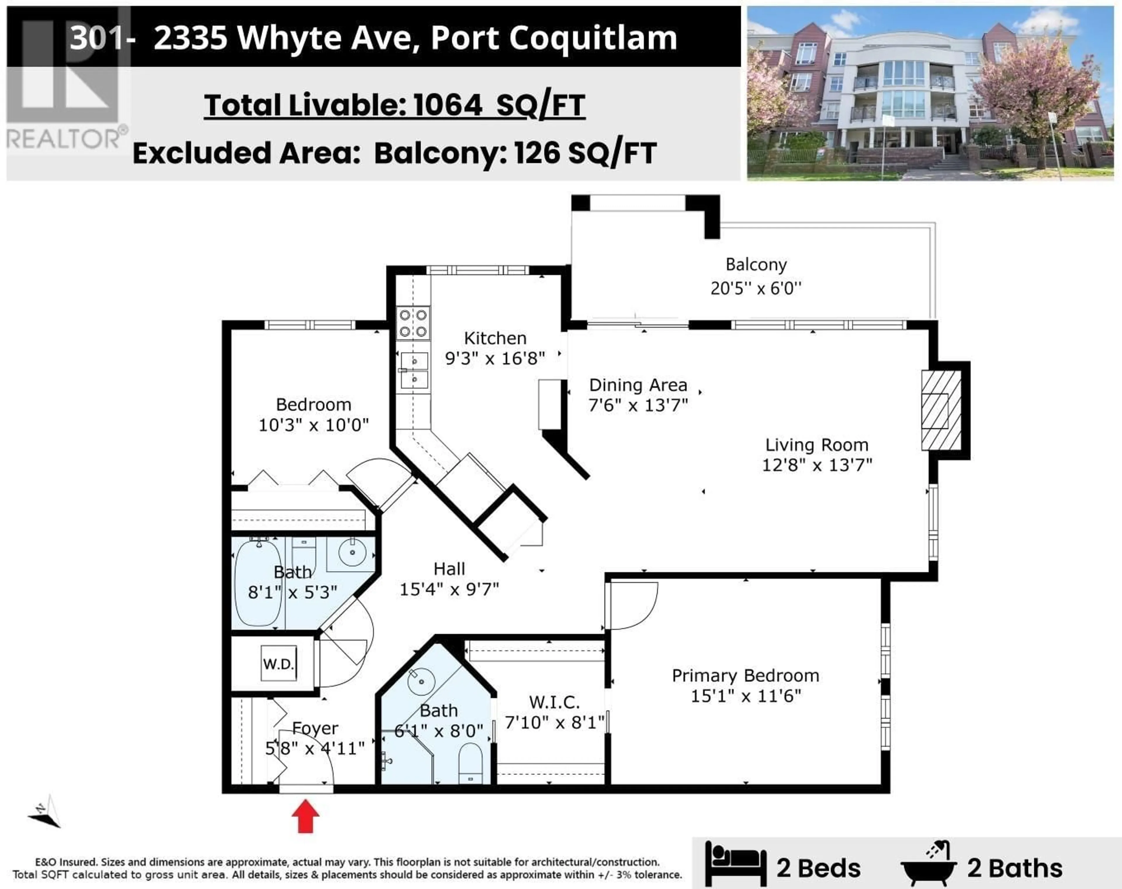 Floor plan for 301 - 2335 WHYTE AVENUE, Port Coquitlam British Columbia V3C2A3