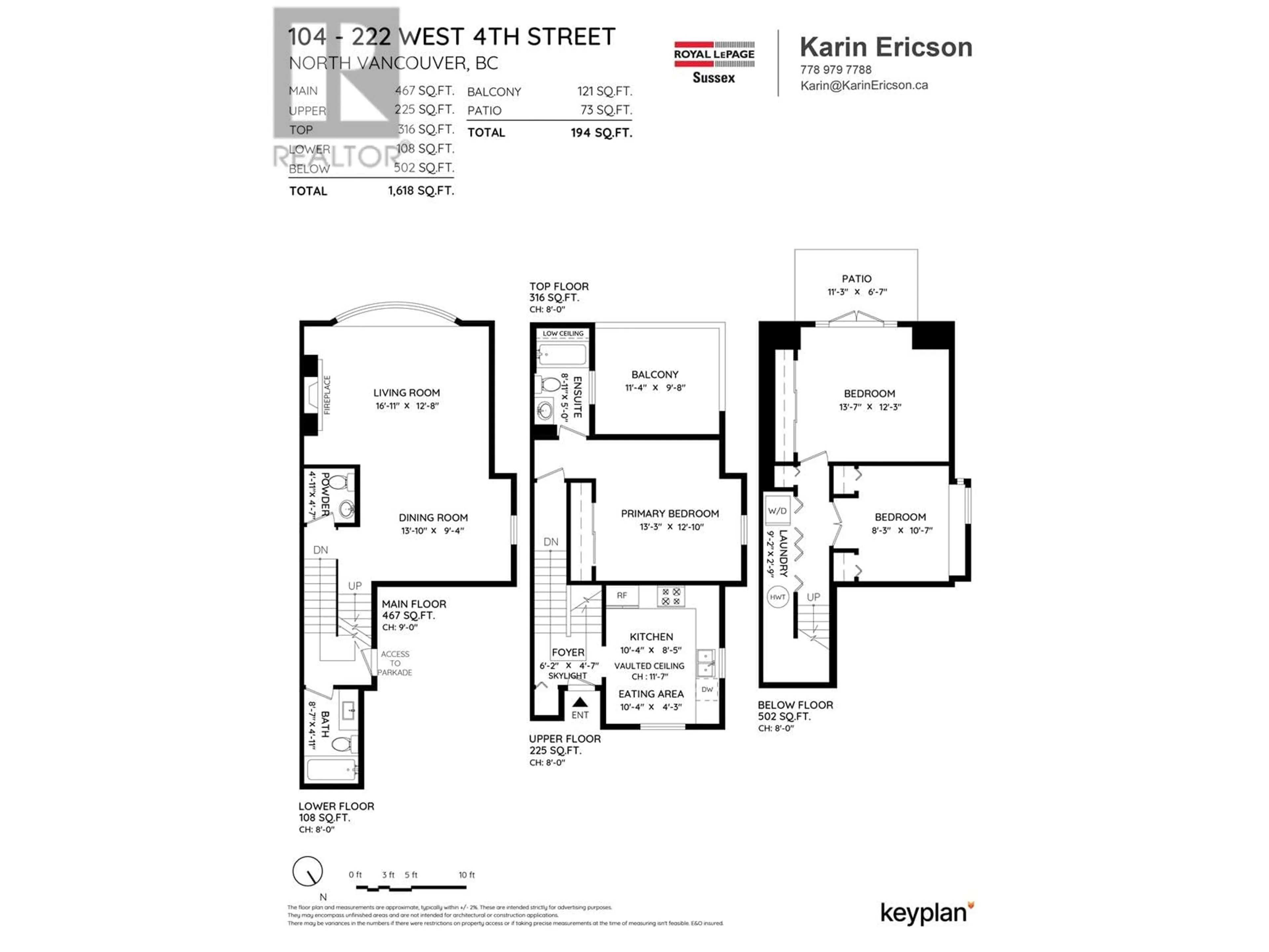 Floor plan for 104 - 222 4TH STREET, North Vancouver British Columbia V7M1H7