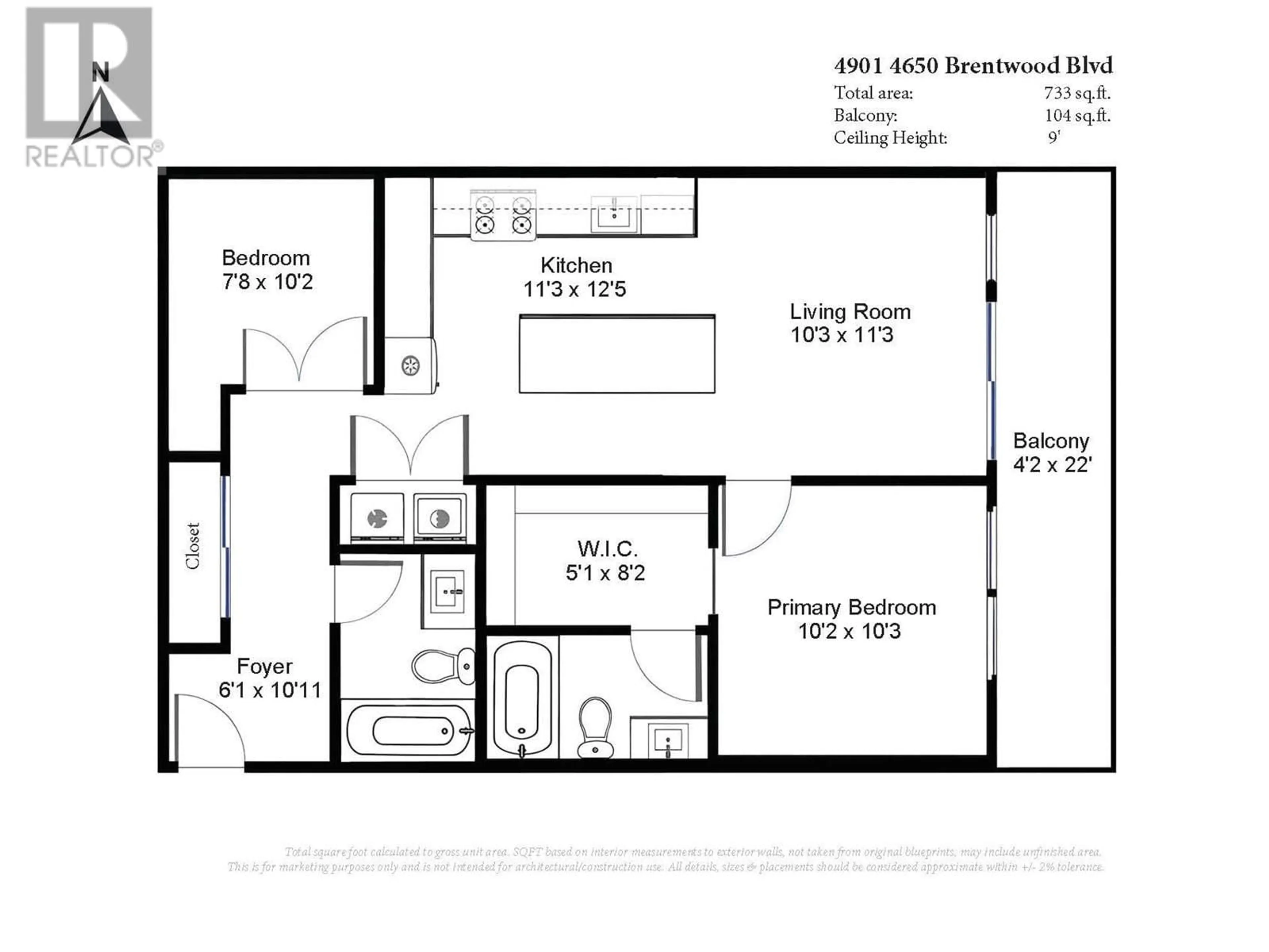 Floor plan for 4901 - 4650 BRENTWOOD BOULEVARD, Burnaby British Columbia V5C0M3