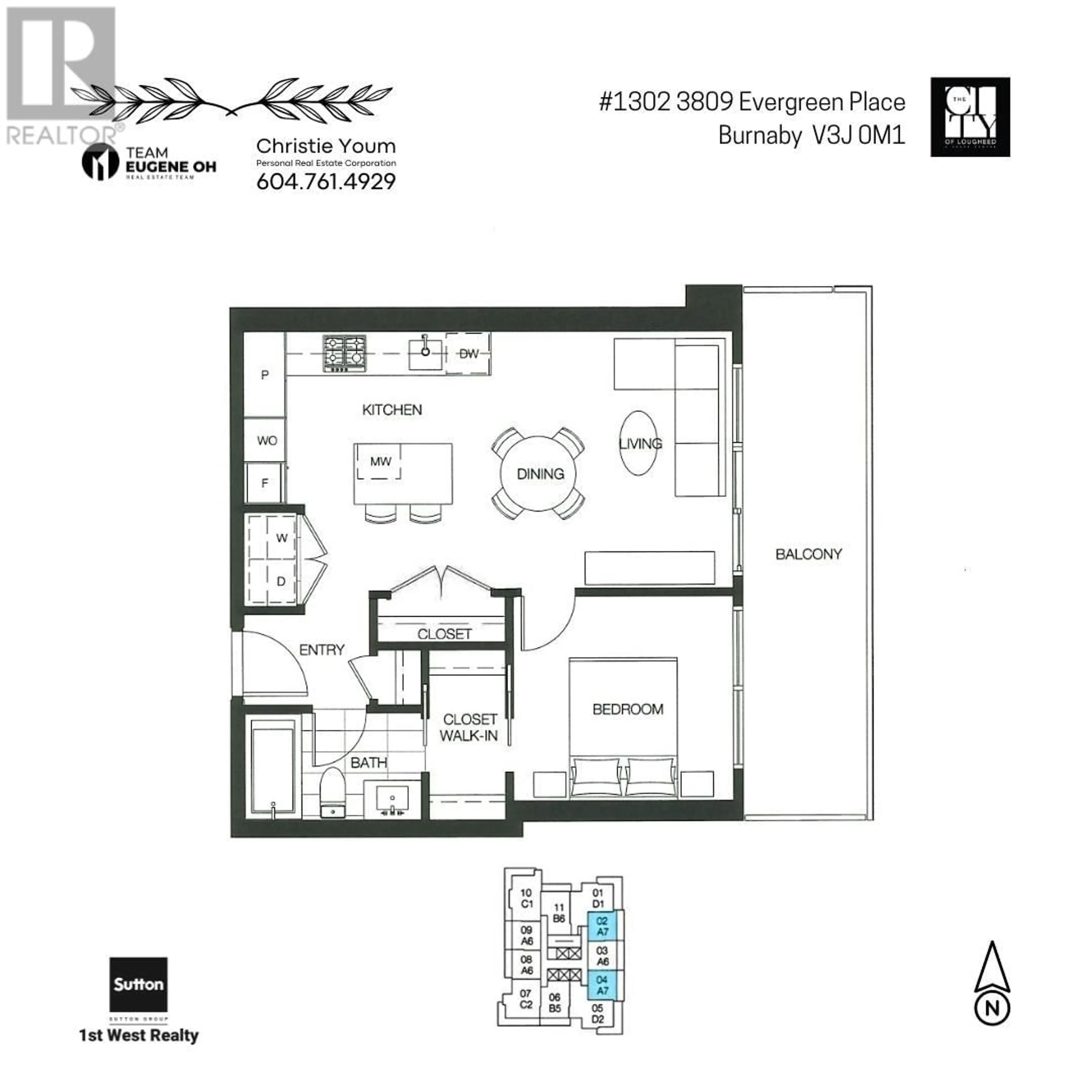 Floor plan for 1302 - 3809 EVERGREEN PLACE, Burnaby British Columbia V3J0M1