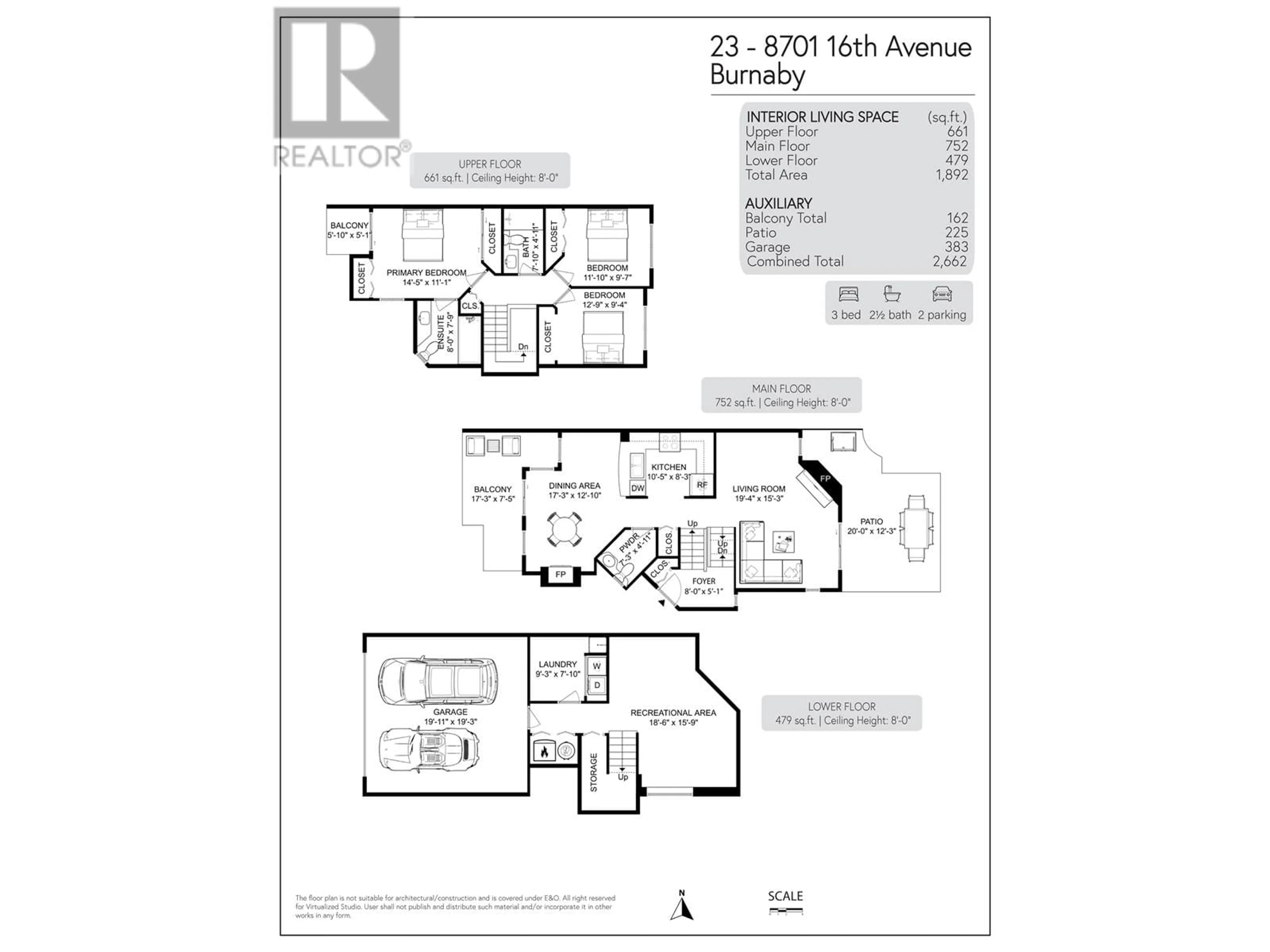 Floor plan for 23 - 8701 16TH AVENUE, Burnaby British Columbia V3N5B5