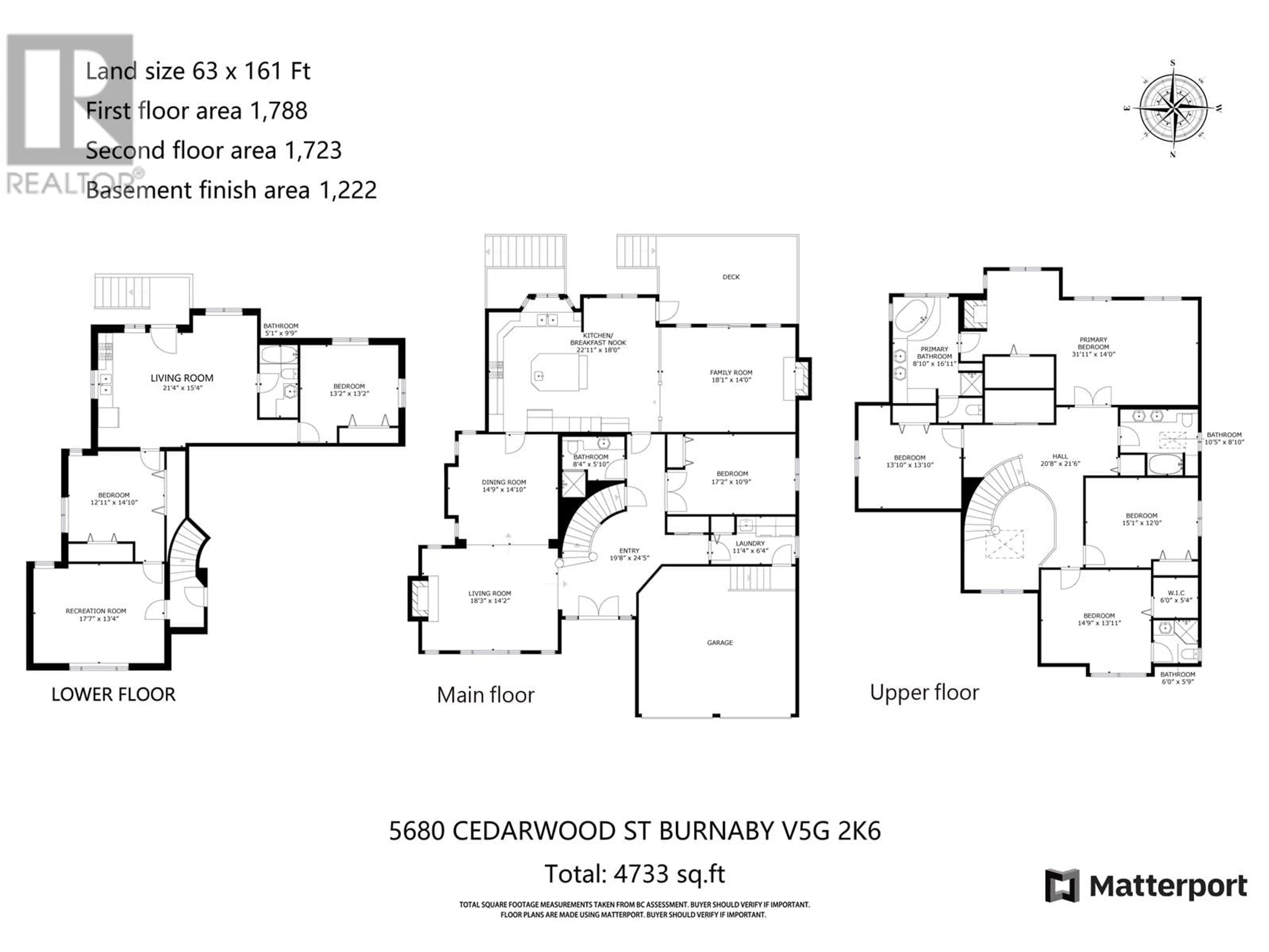 Floor plan for 5680 CEDARWOOD STREET, Burnaby British Columbia V5G2K6