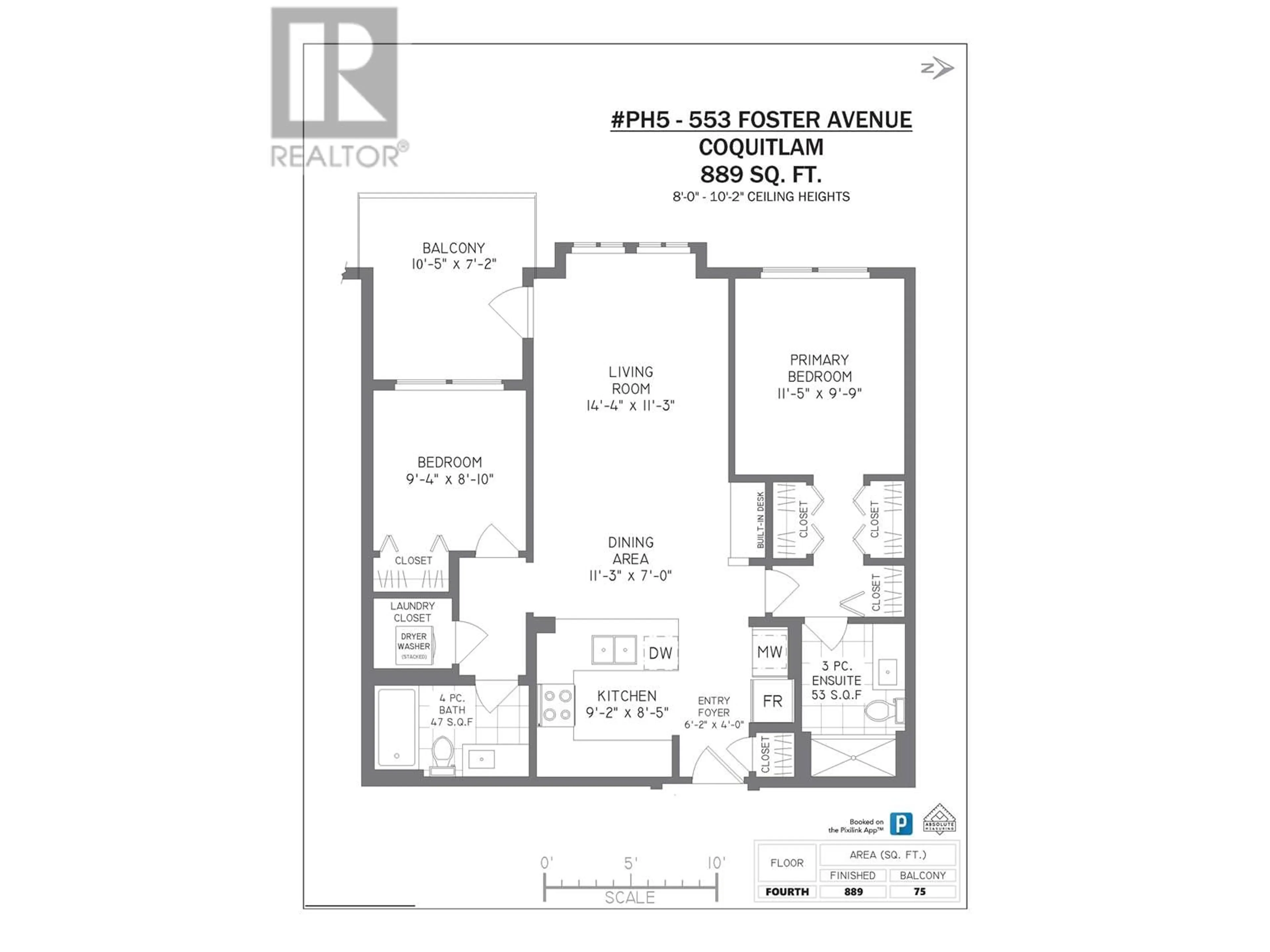 Floor plan for 405 - 553 FOSTER AVENUE, Coquitlam British Columbia V3J0B5