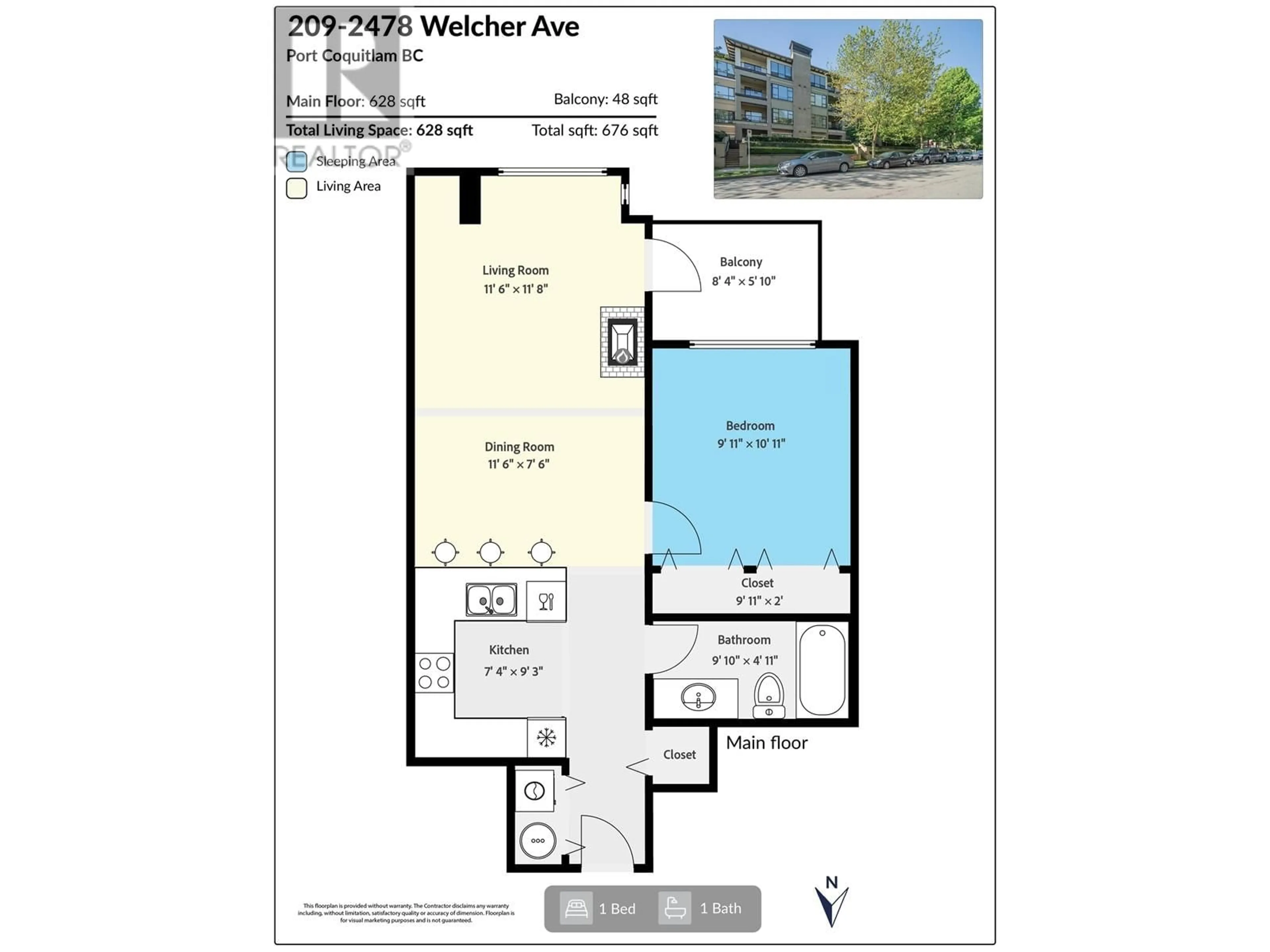 Floor plan for 209 - 2478 WELCHER AVENUE, Port Coquitlam British Columbia V3C0A6