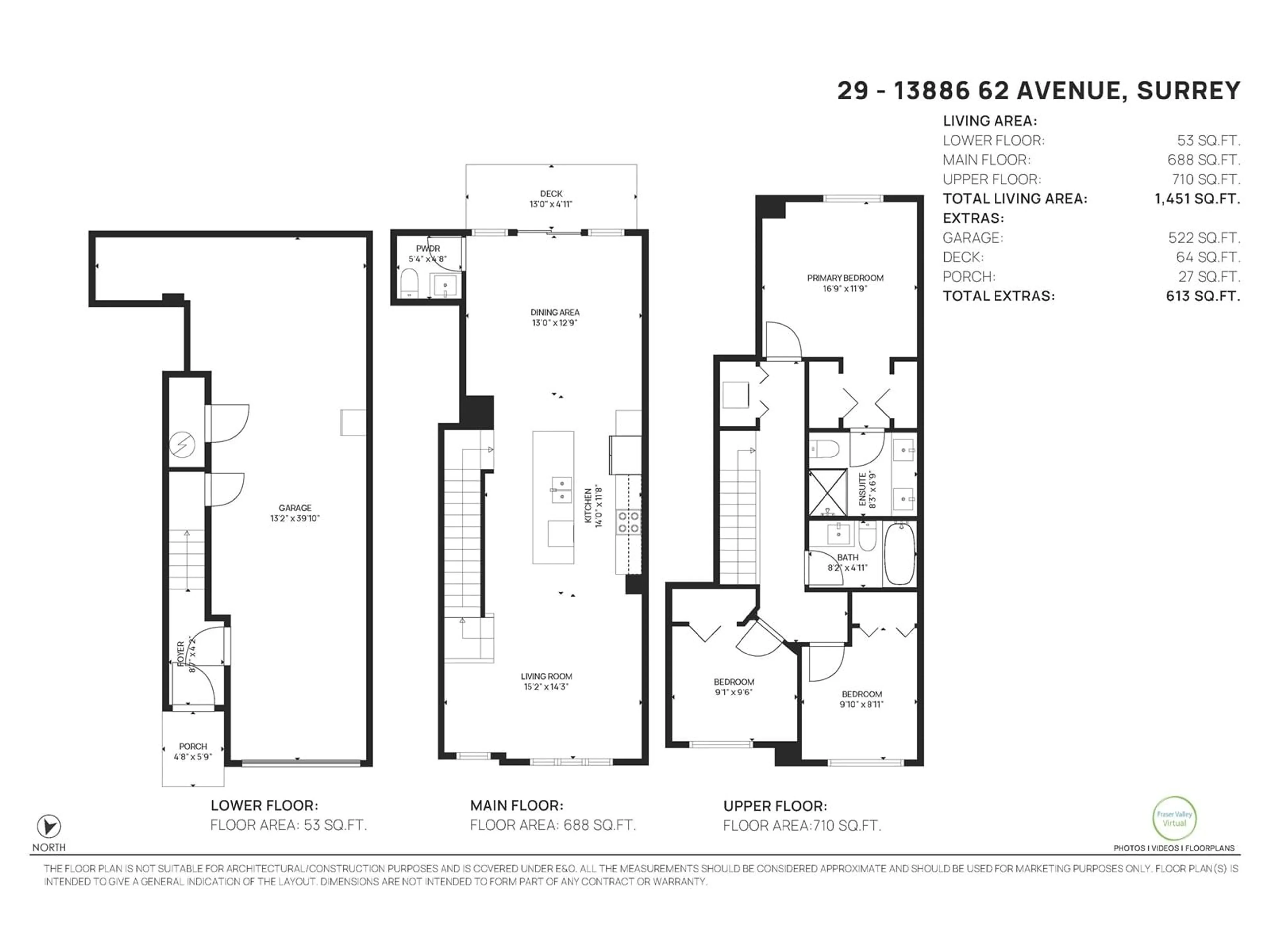 Floor plan for 29 - 13886 62, Surrey British Columbia V3X0G2