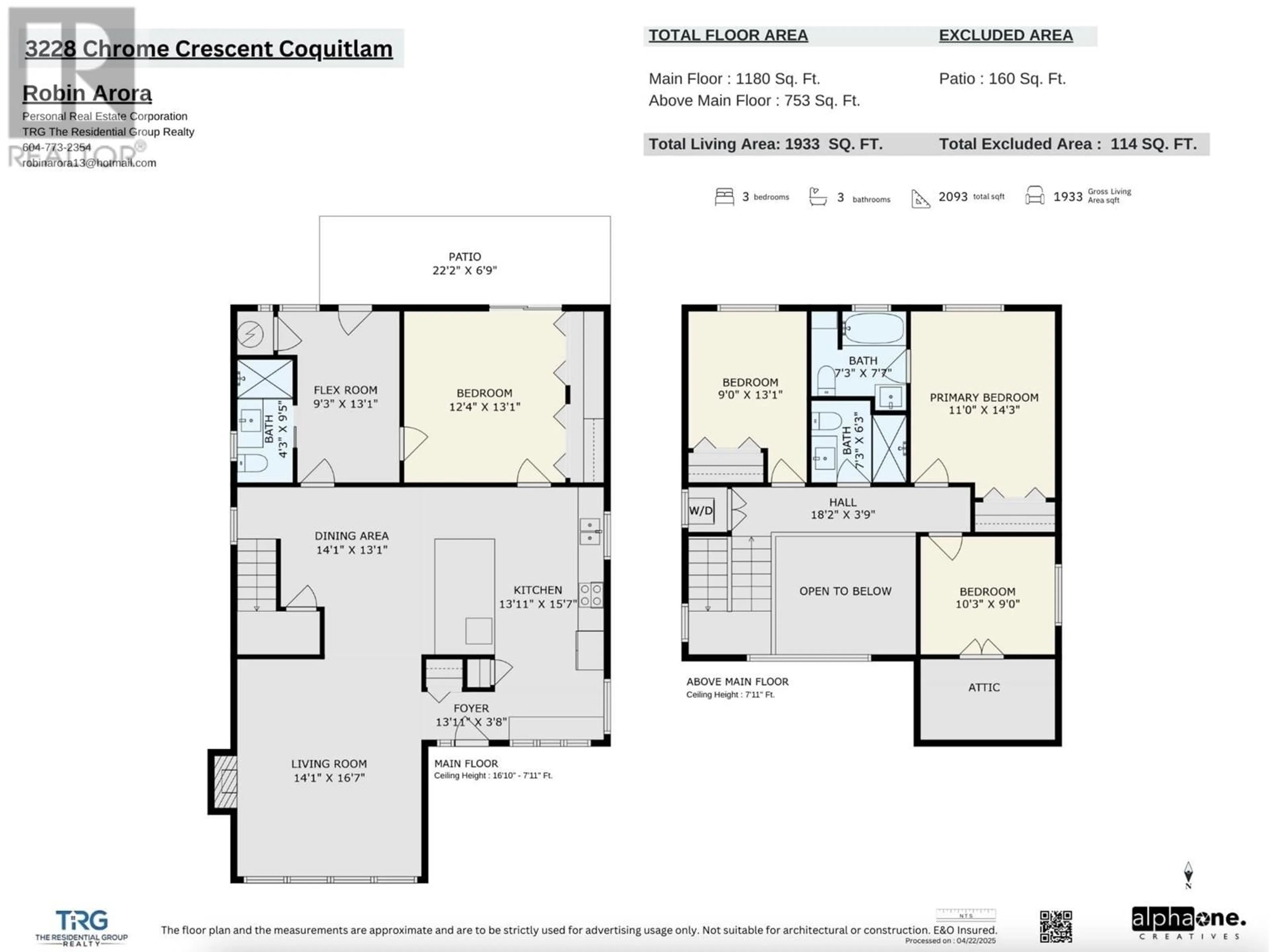 Floor plan for 3228 CHROME CRESCENT, Coquitlam British Columbia V3E1M5