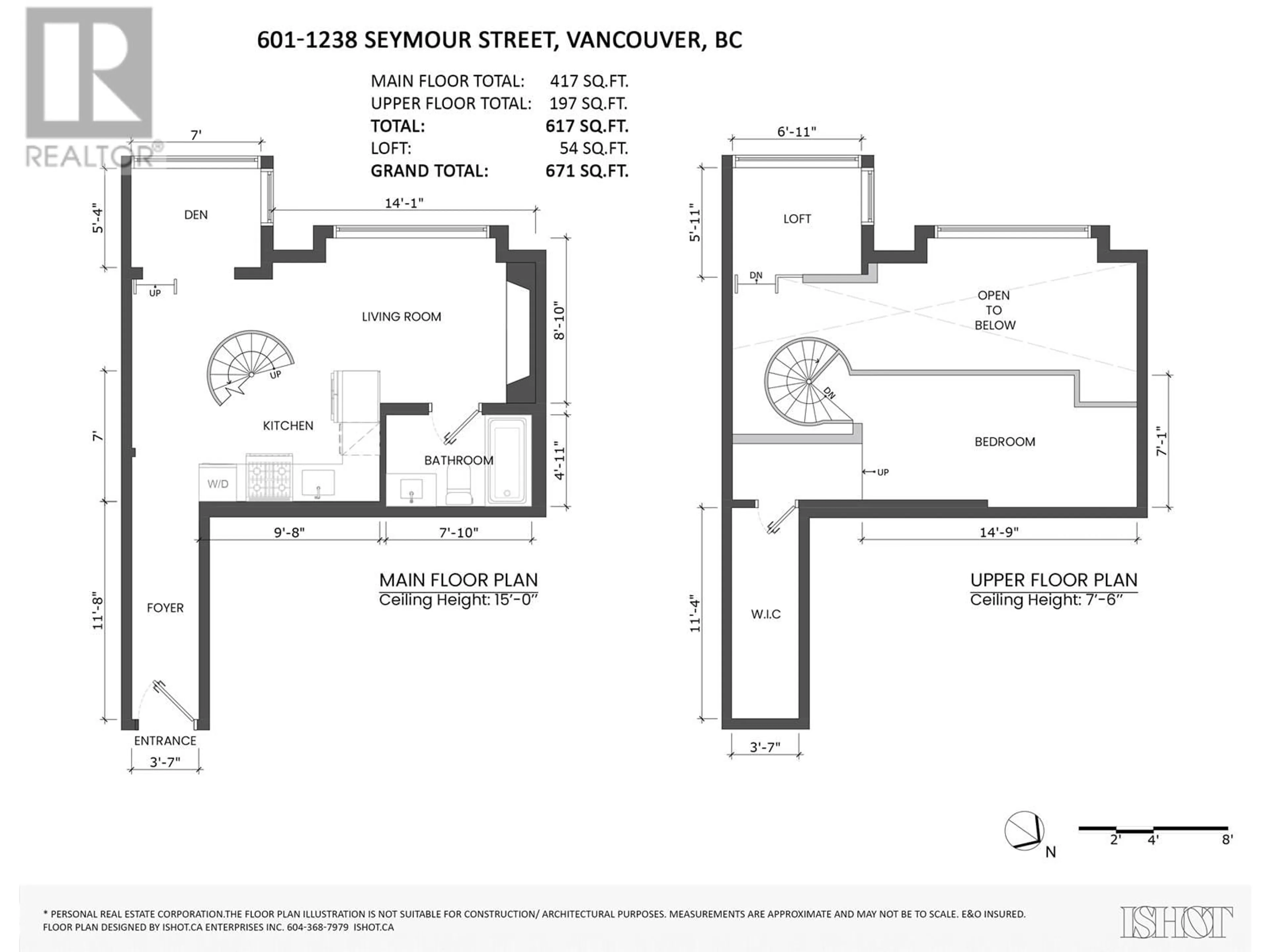 Floor plan for 601 - 1238 SEYMOUR STREET, Vancouver British Columbia V6B3N9