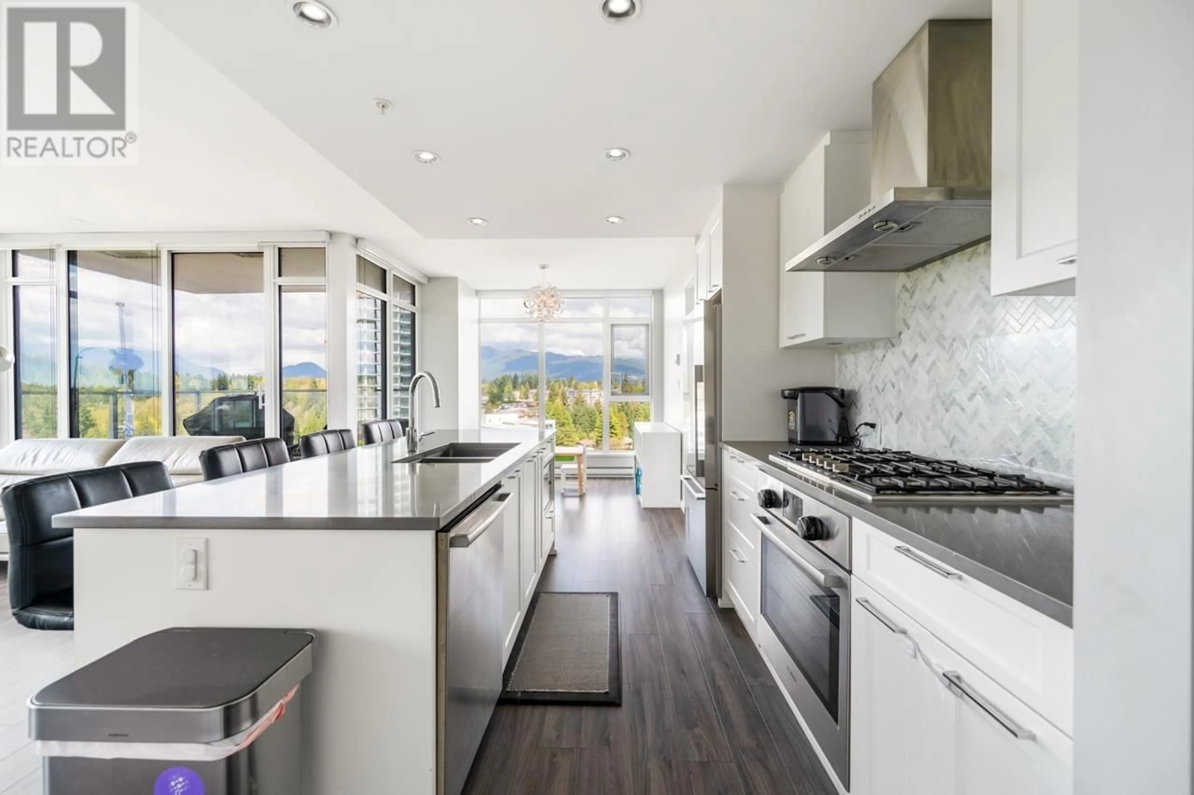 Contemporary kitchen, ceramic/tile floor for 1305 - 520 COMO LAKE AVENUE, Coquitlam British Columbia V3J0E8