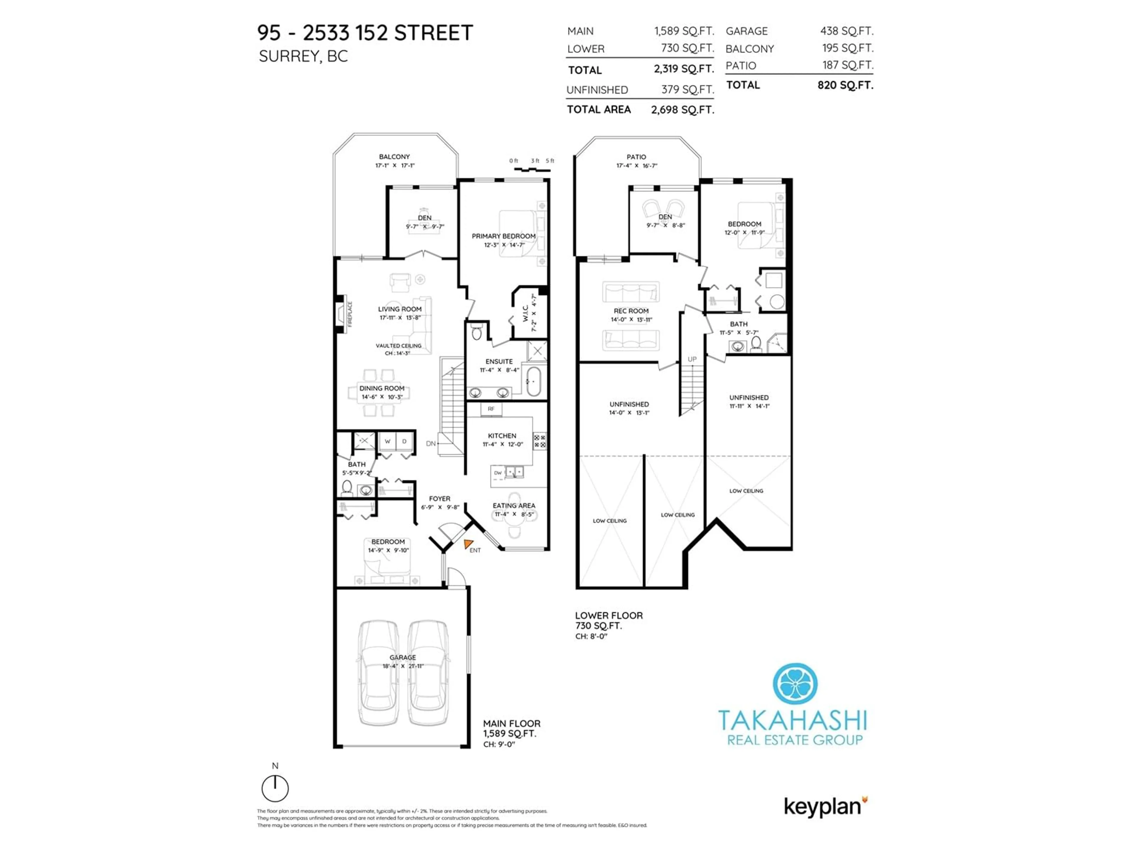 Floor plan for 95 - 2533 152, Surrey British Columbia V4P1N4