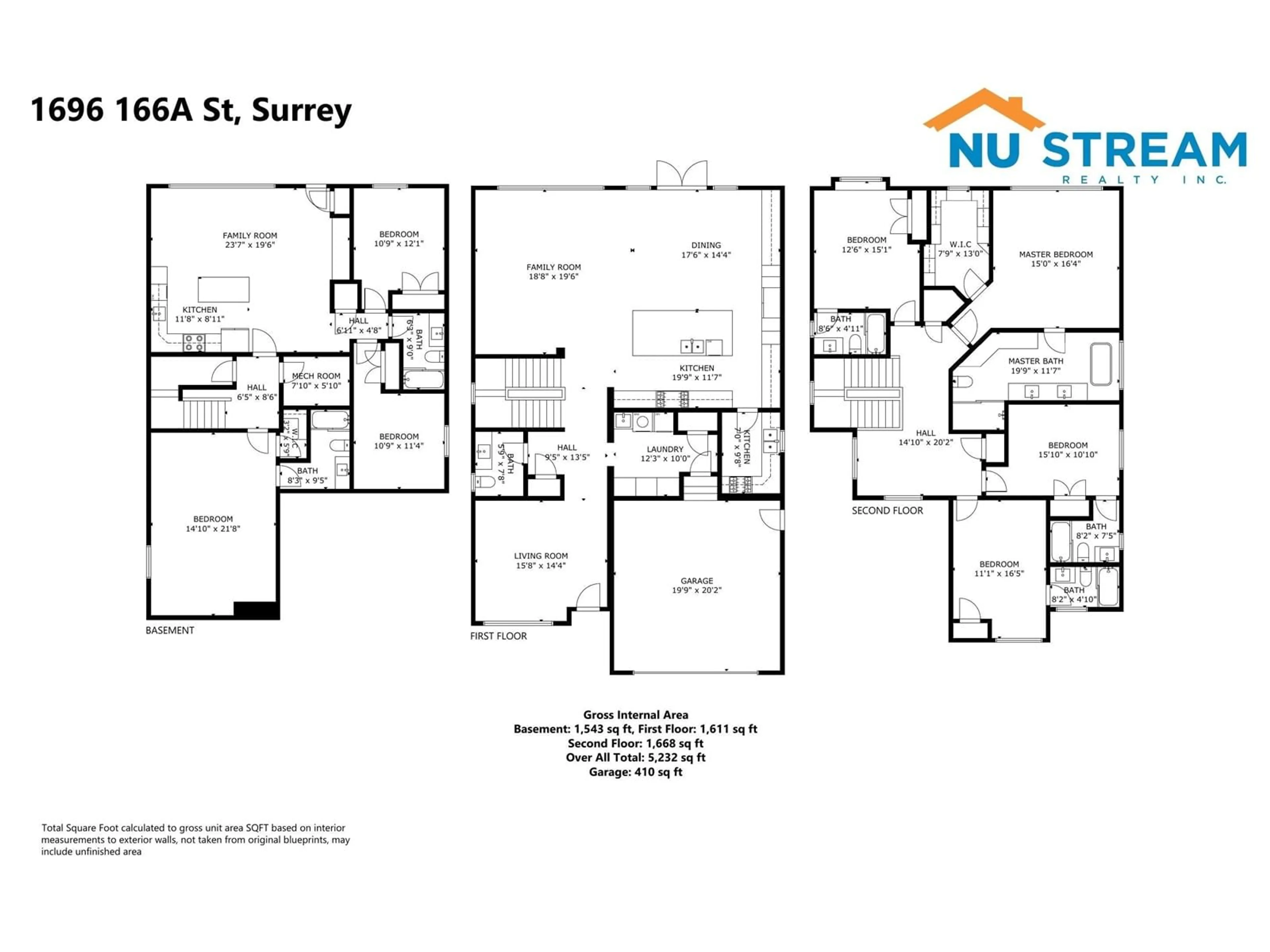 Floor plan for 1696 166A, Surrey British Columbia V3Z9X5