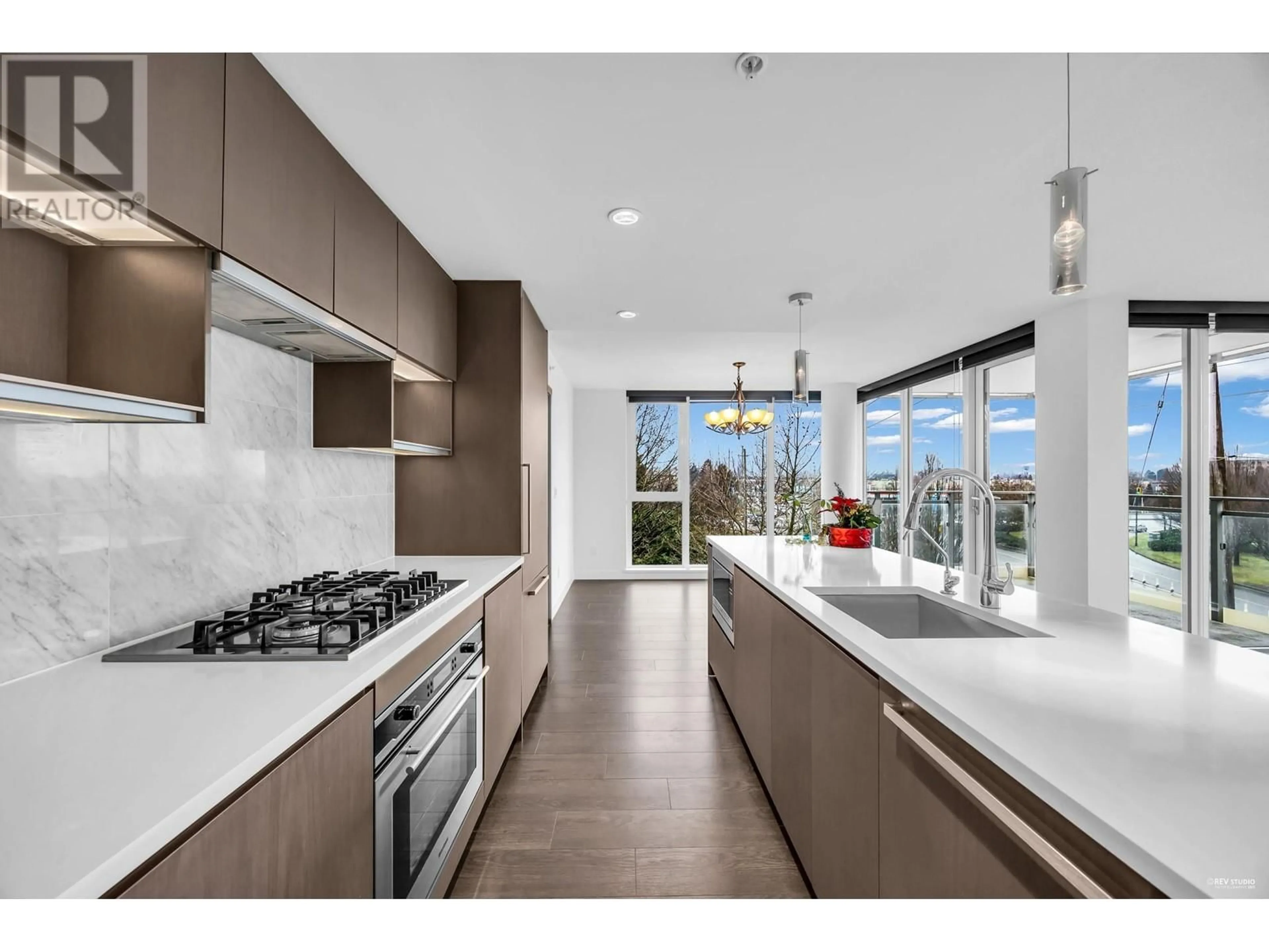 Open concept kitchen, ceramic/tile floor for 516 - 8988 PATTERSON ROAD, Richmond British Columbia V6X0R2
