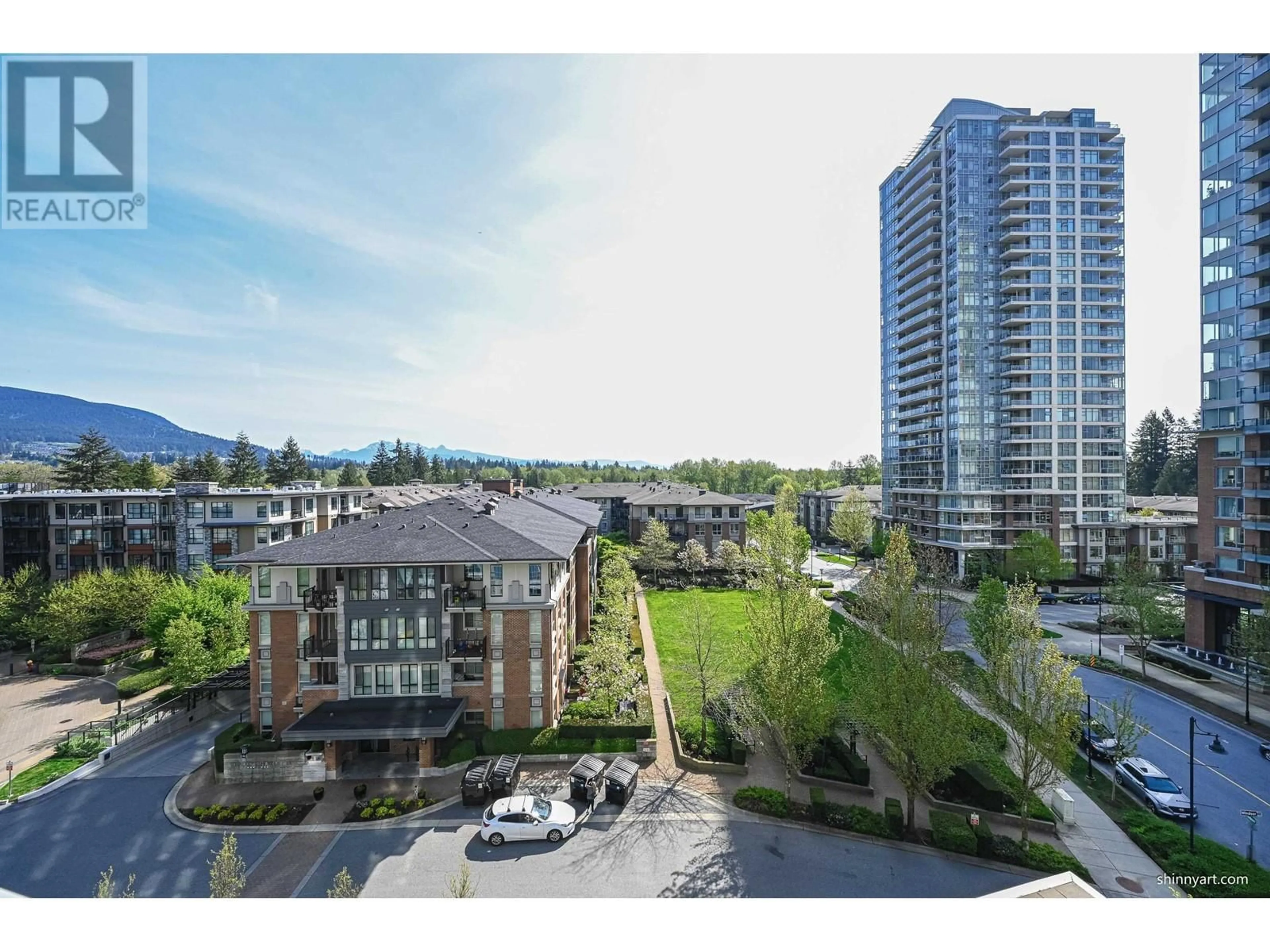 A pic from outside/outdoor area/front of a property/back of a property/a pic from drone, mountain view for 703 - 3093 WINDSOR GATE, Coquitlam British Columbia V3B0N2