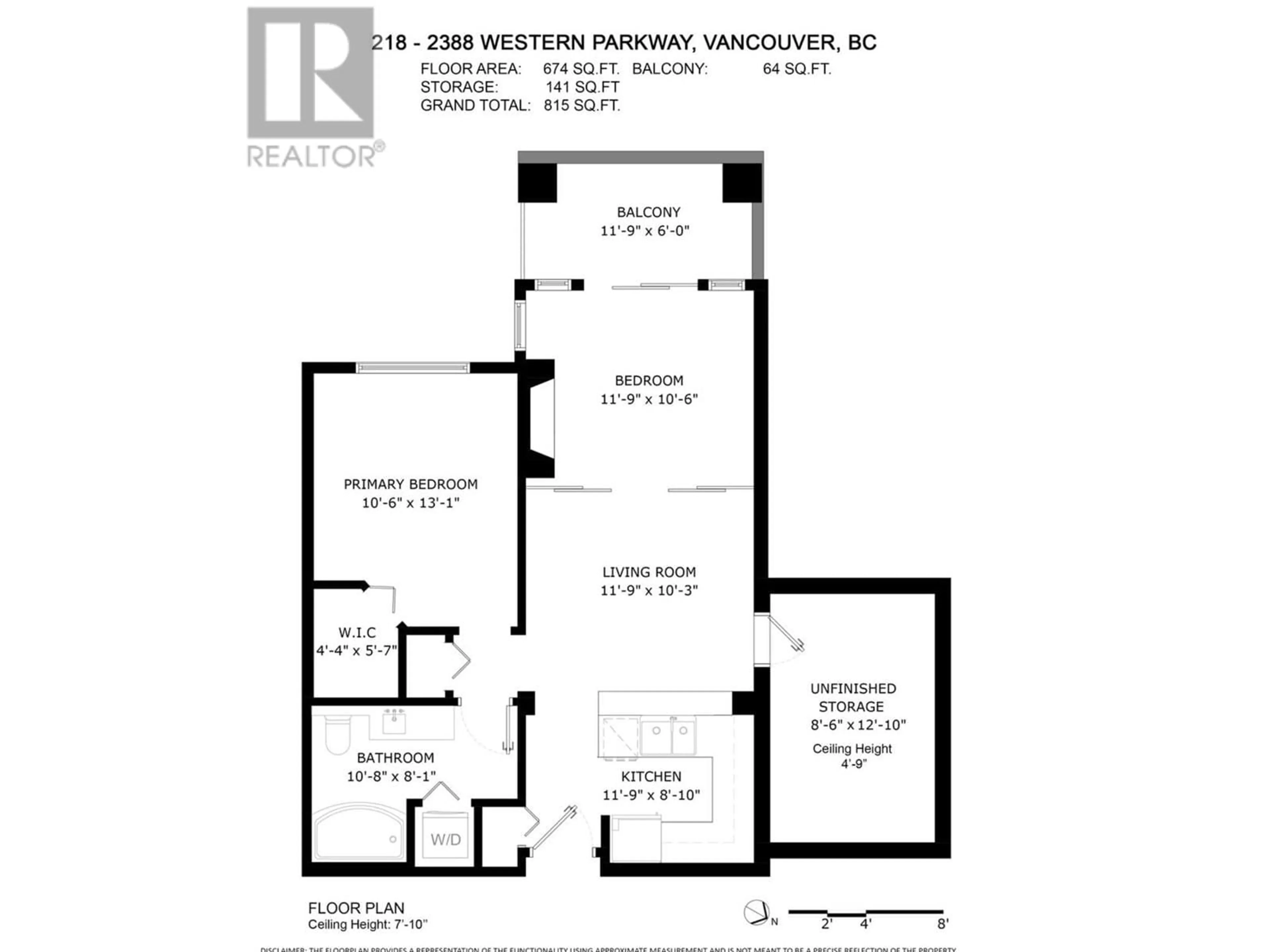 Floor plan for 218 - 2388 WESTERN PARKWAY, Vancouver British Columbia V6T2K4