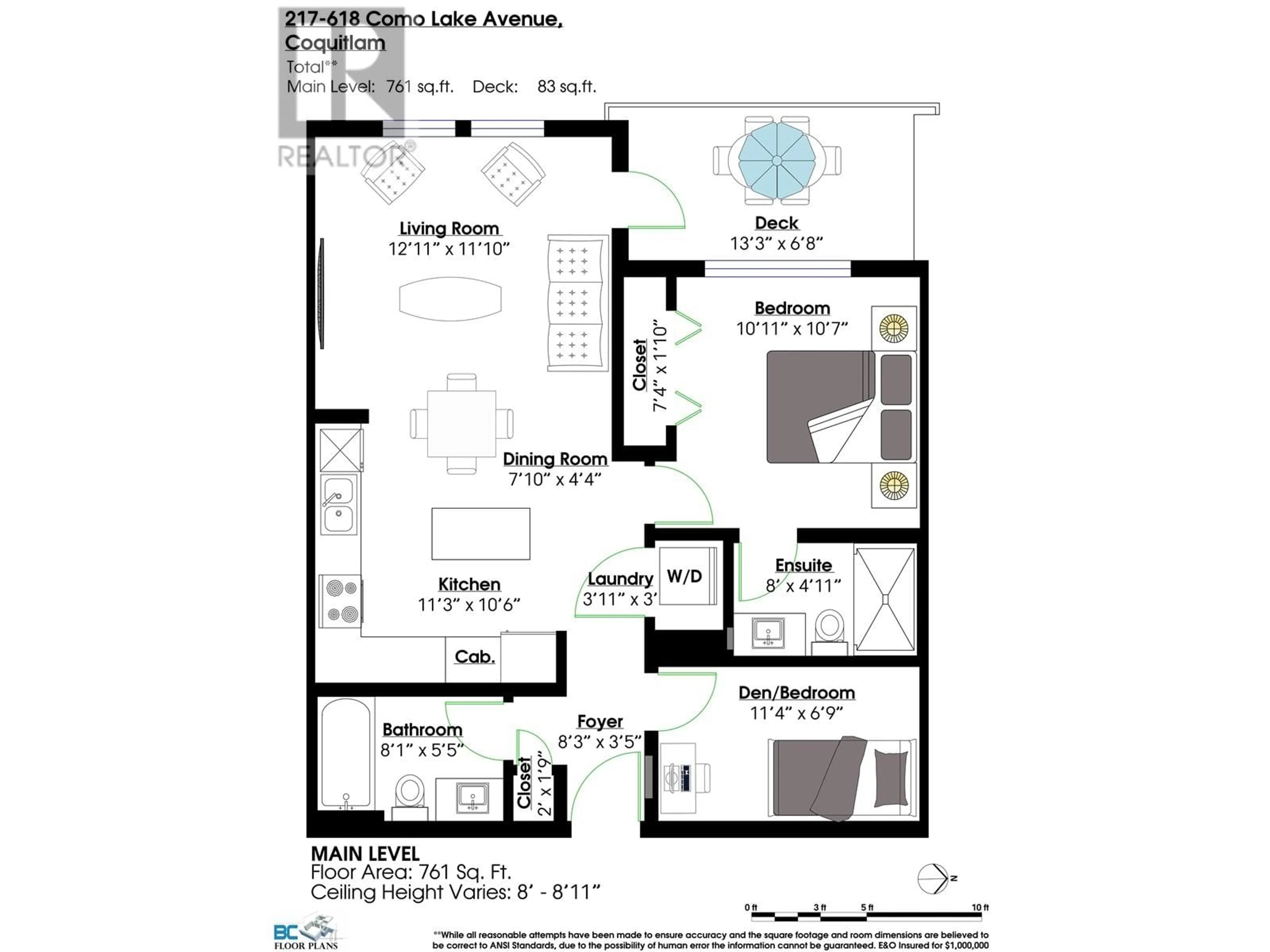 Floor plan for 217 - 618 COMO LAKE AVENUE, Coquitlam British Columbia V3J0G1