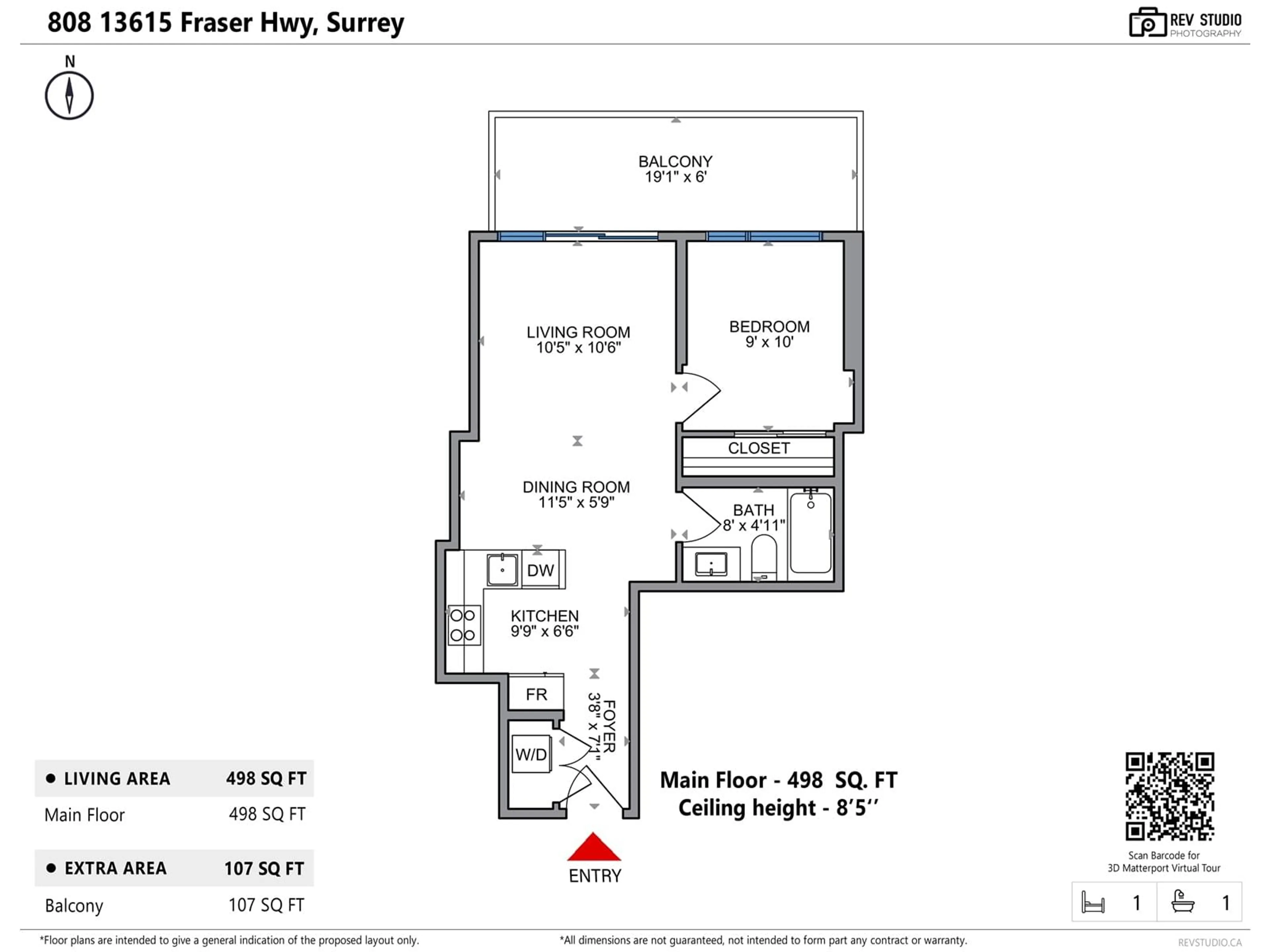 Floor plan for 808 - 13615 FRASER, Surrey British Columbia V3T0P7