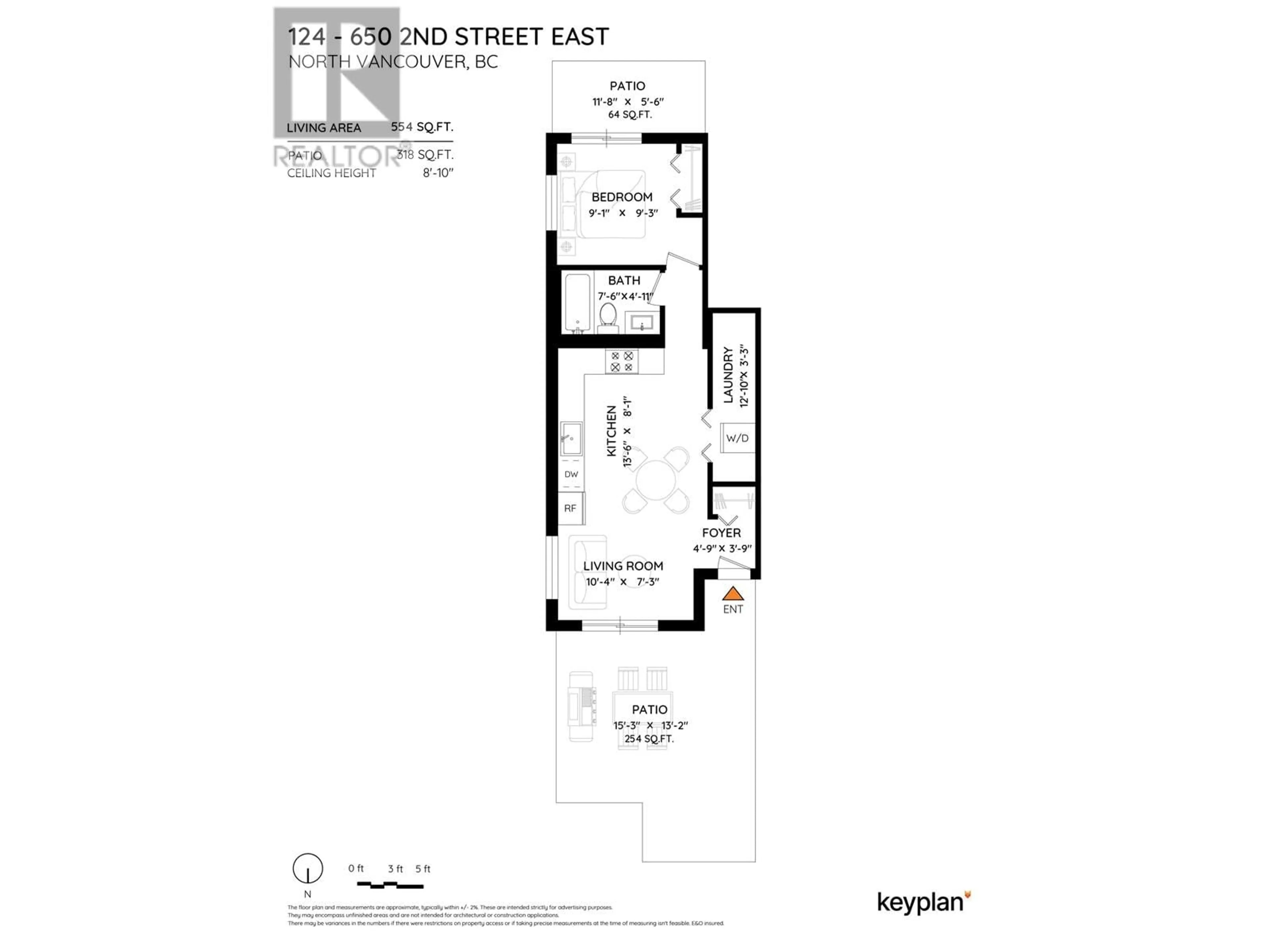 Floor plan for 124 - 650 2ND STREET, North Vancouver British Columbia V7L1E3