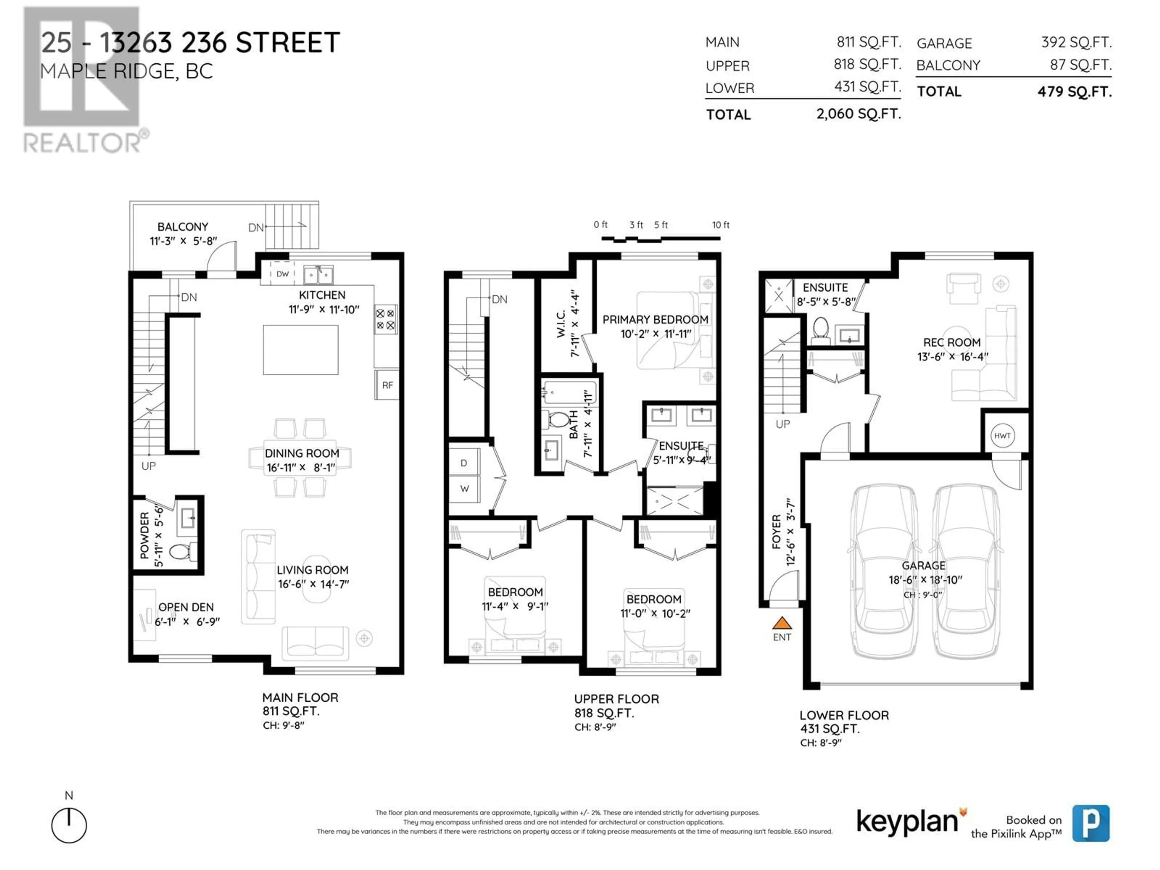 Floor plan for 25 - 13263 236 STREET, Maple Ridge British Columbia V4R0H3