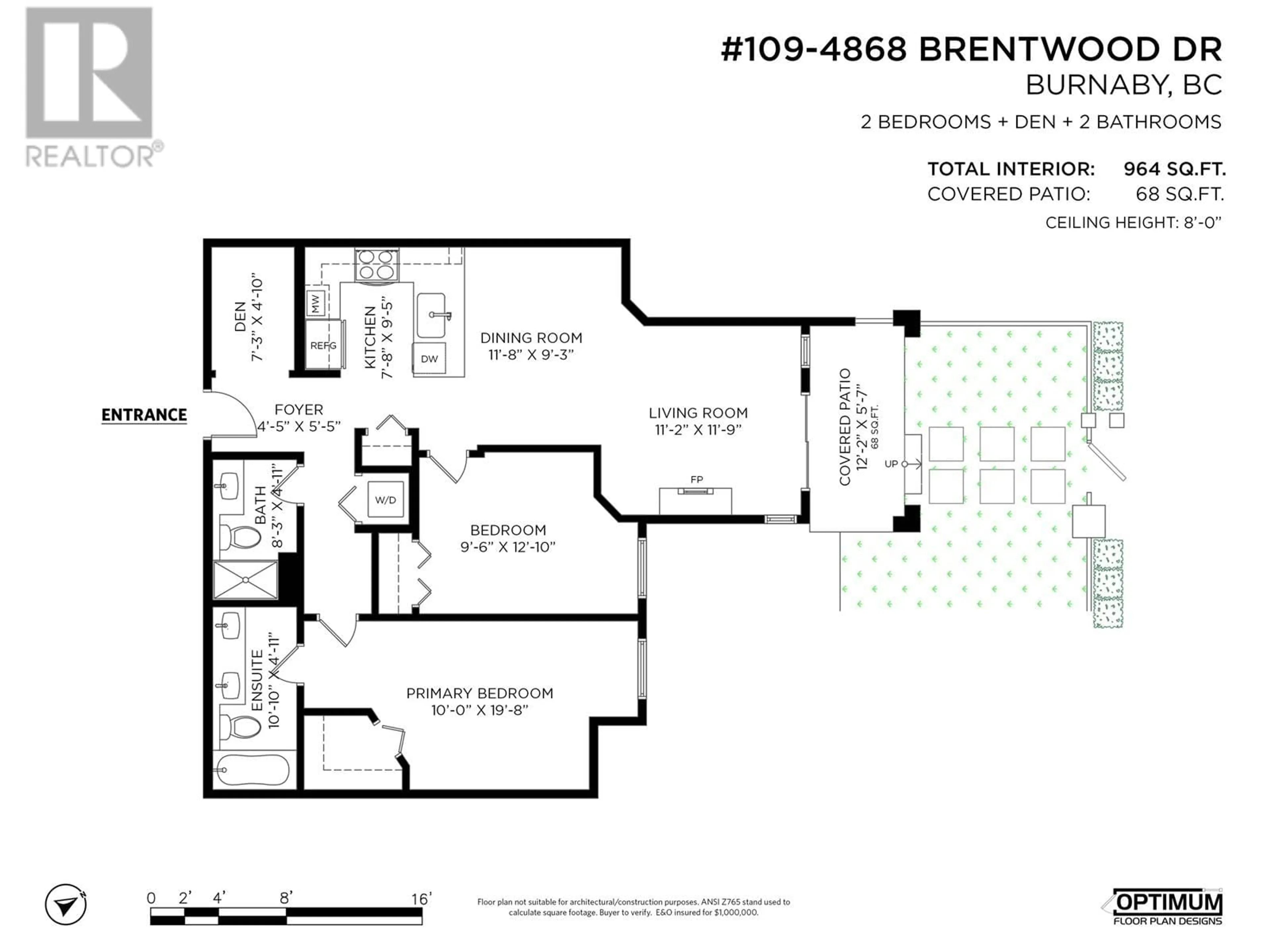 Floor plan for 109 - 4868 BRENTWOOD DRIVE, Burnaby British Columbia V5C0C2