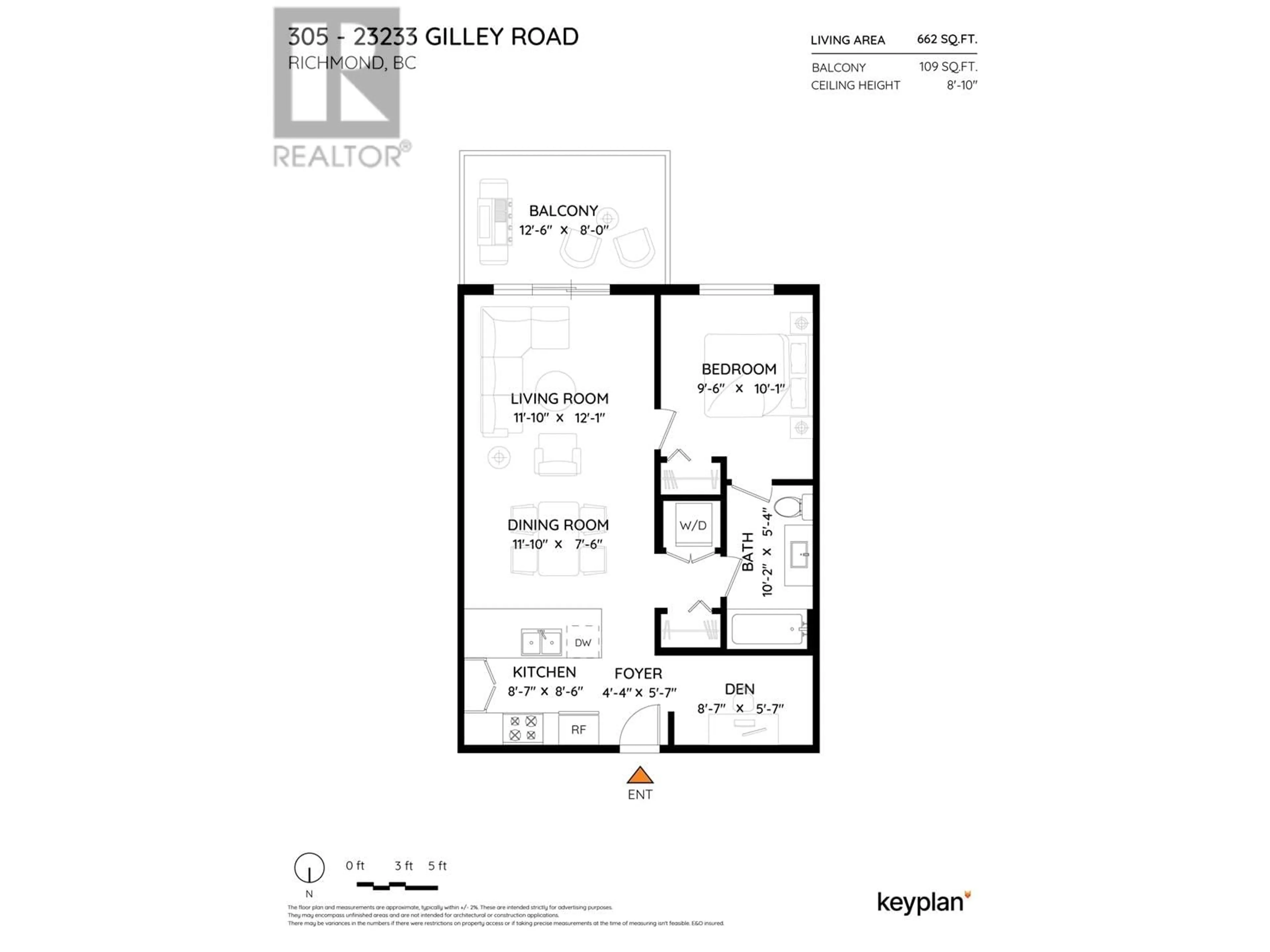 Floor plan for 305 - 23233 GILLEY ROAD, Richmond British Columbia V6V1E6