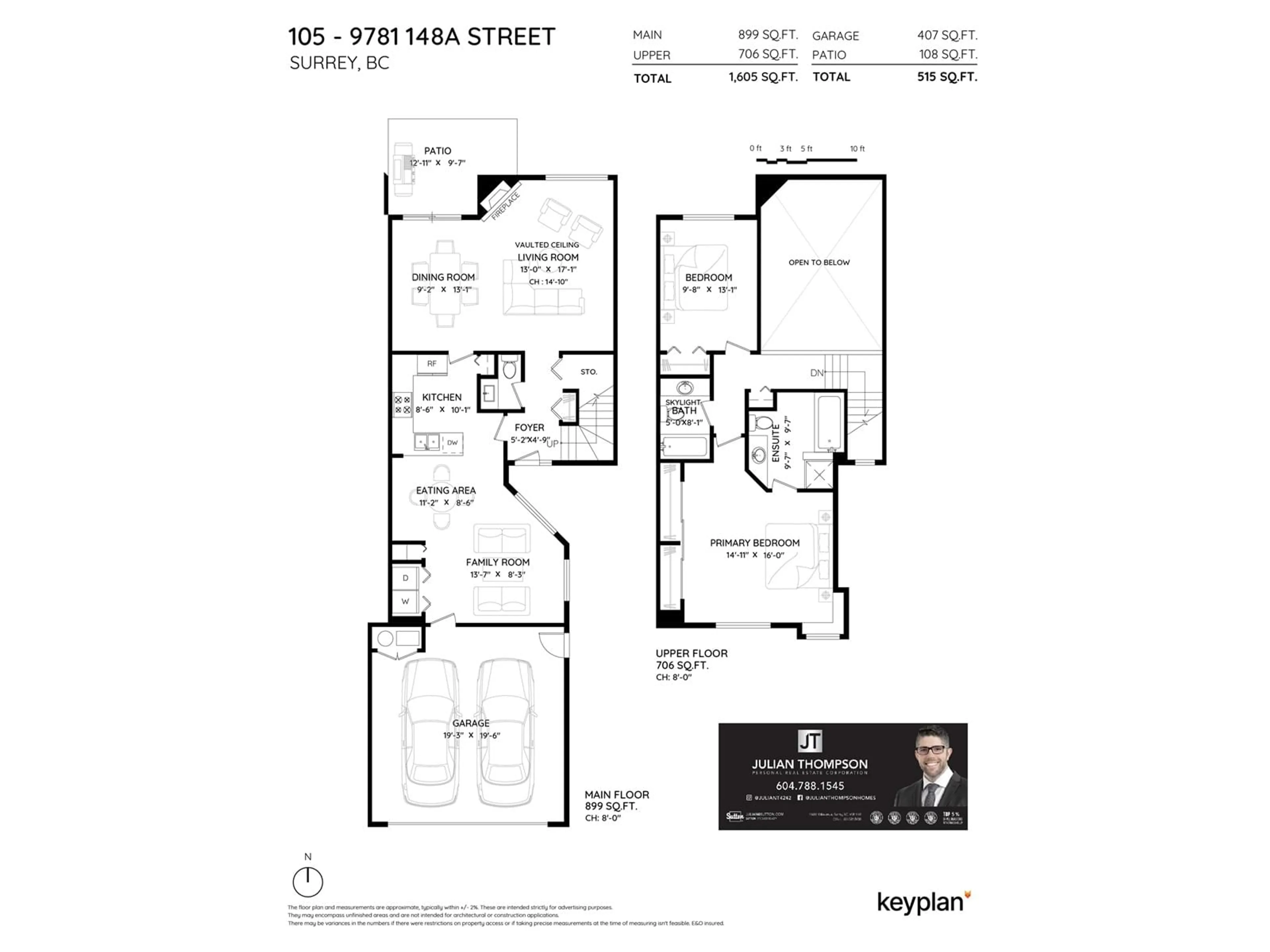 Floor plan for 105 - 9781 148A, Surrey British Columbia V3R9P2