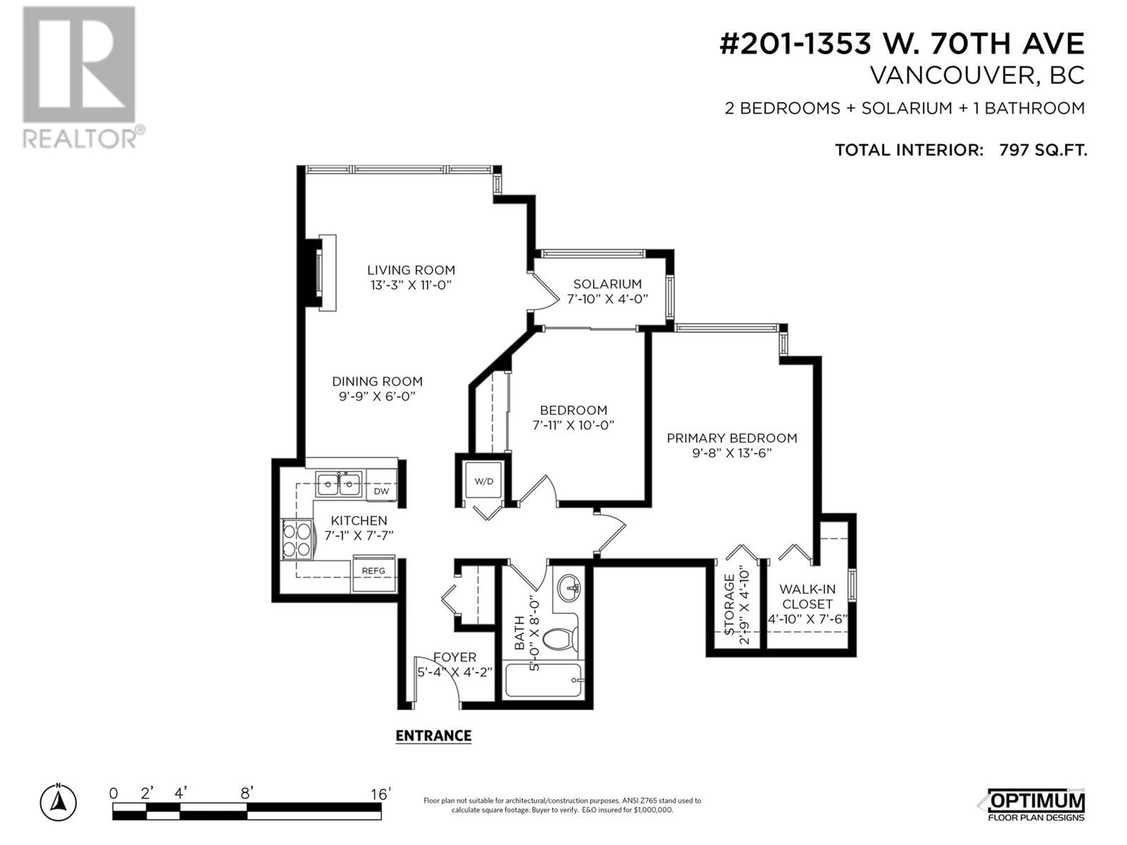 Floor plan for 201 - 1353 70TH AVENUE, Vancouver British Columbia V6P2Y9
