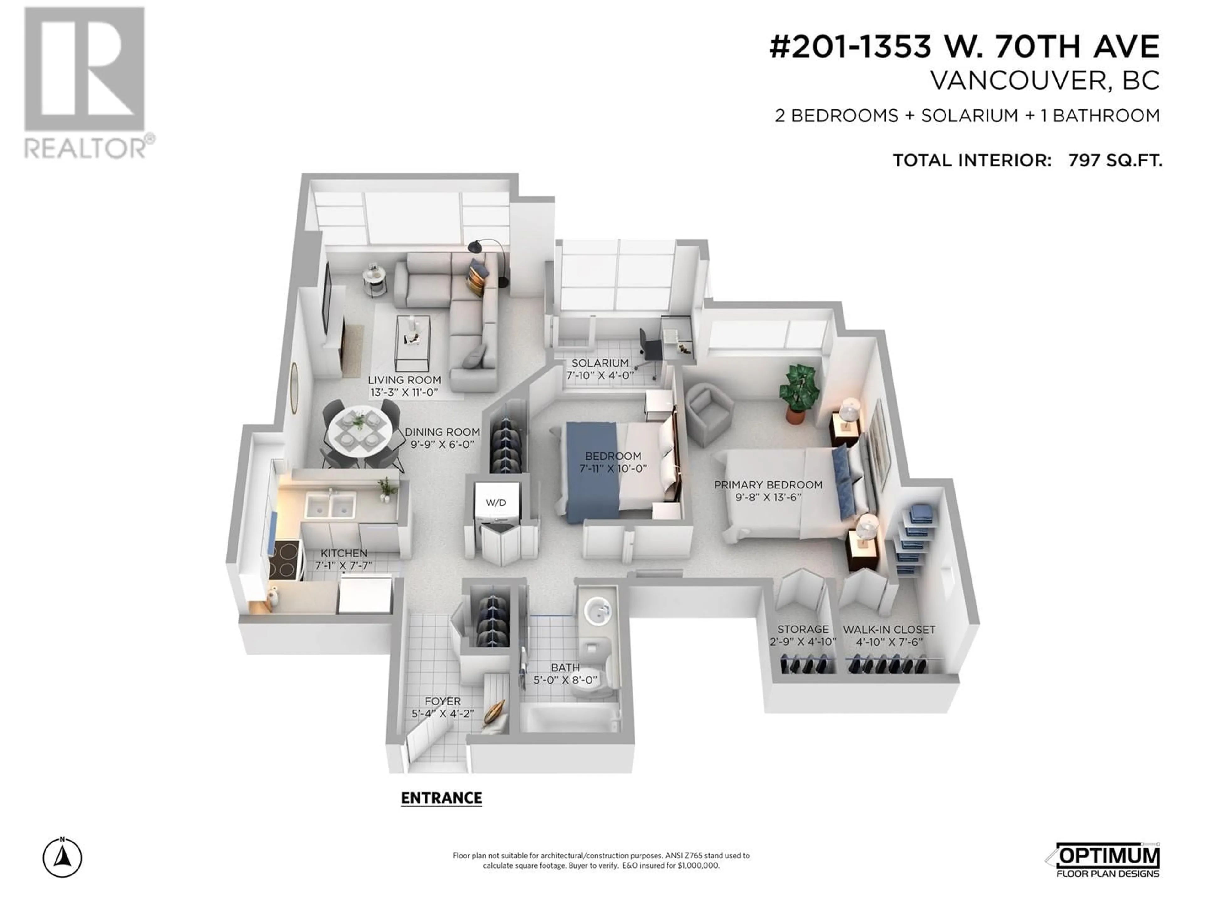Floor plan for 201 - 1353 70TH AVENUE, Vancouver British Columbia V6P2Y9
