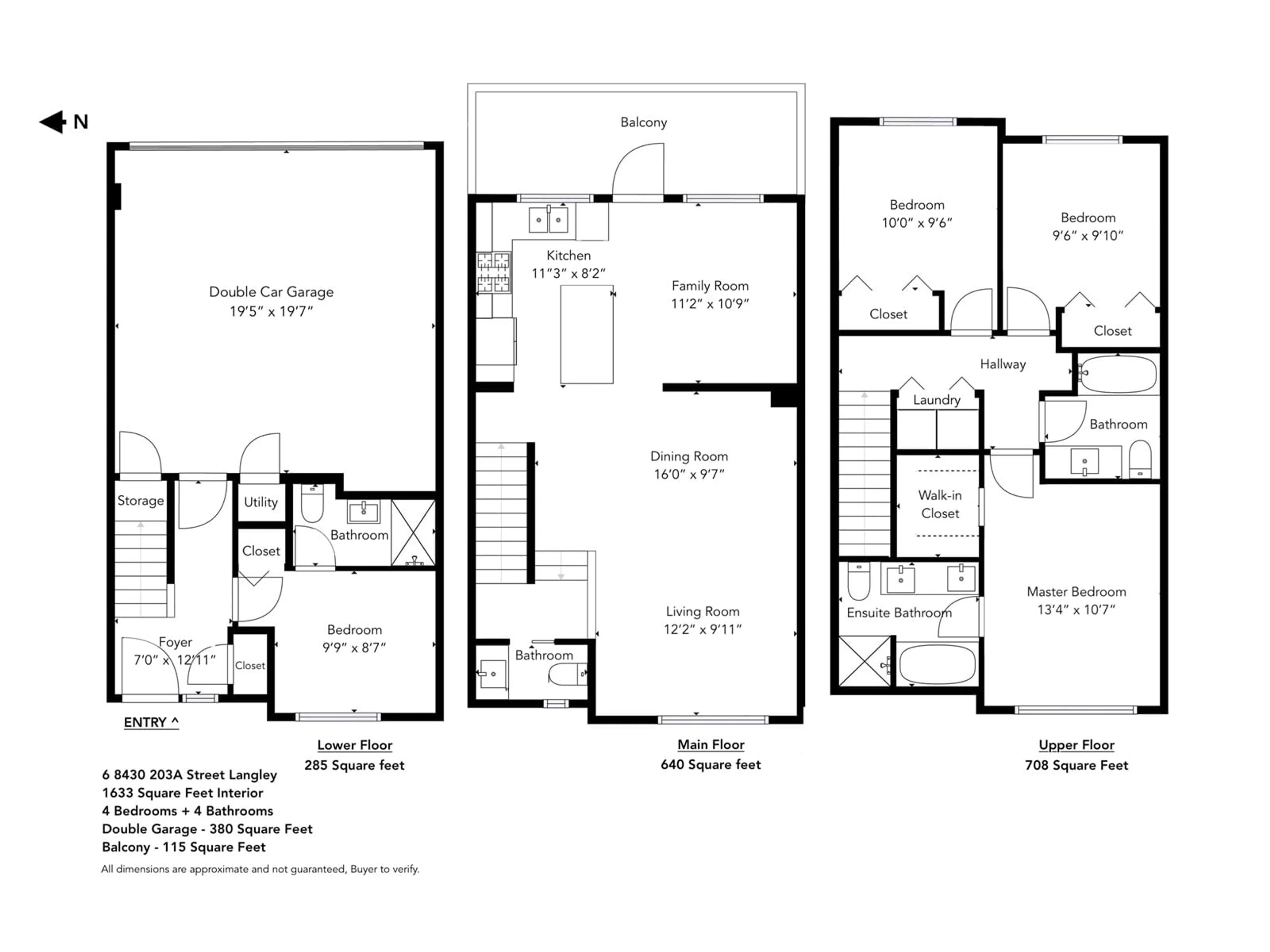Floor plan for 6 - 8430 203A, Langley British Columbia V2Y3N4
