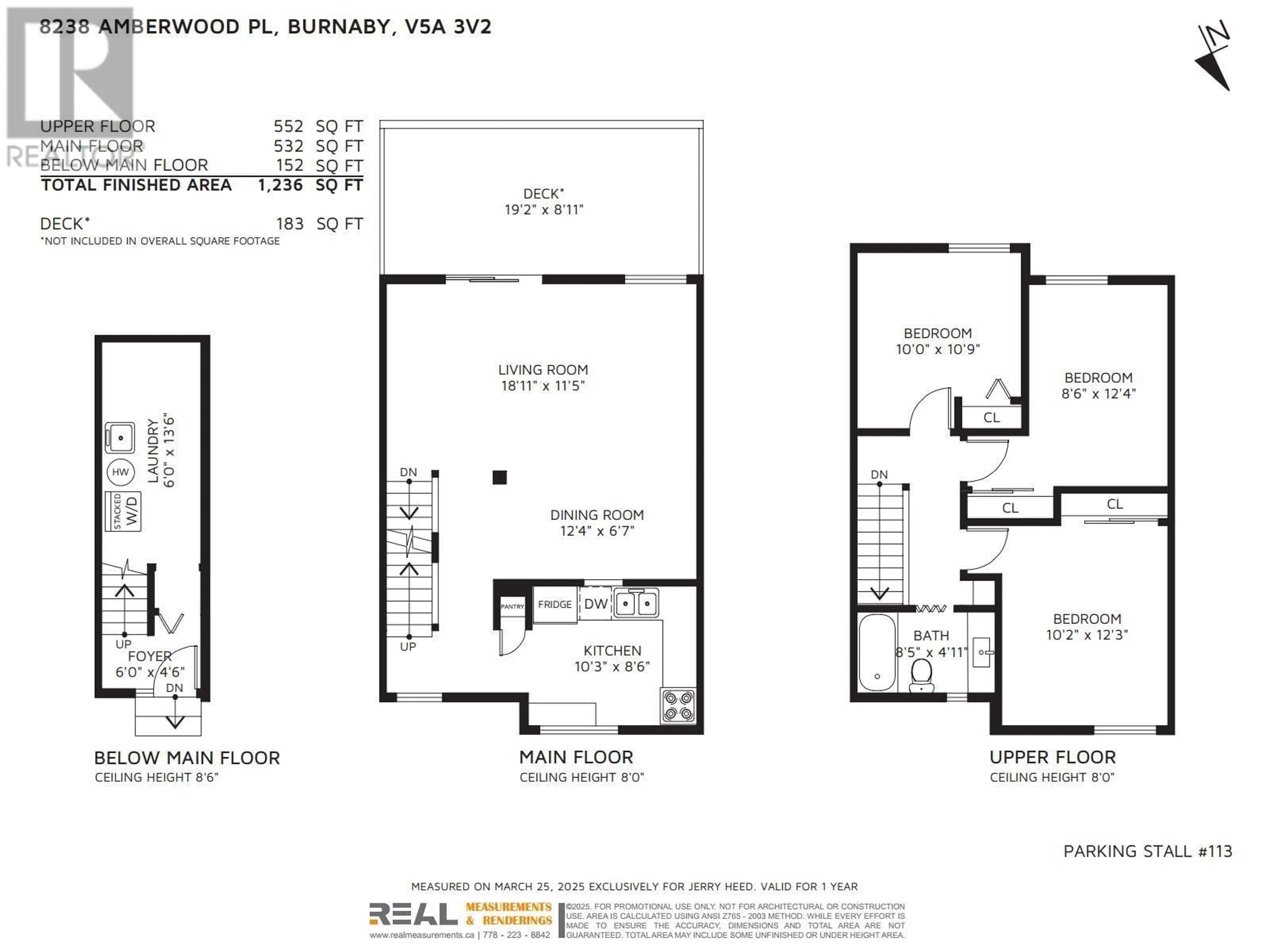Floor plan for 8238 AMBERWOOD PLACE, Burnaby British Columbia V5A3V2