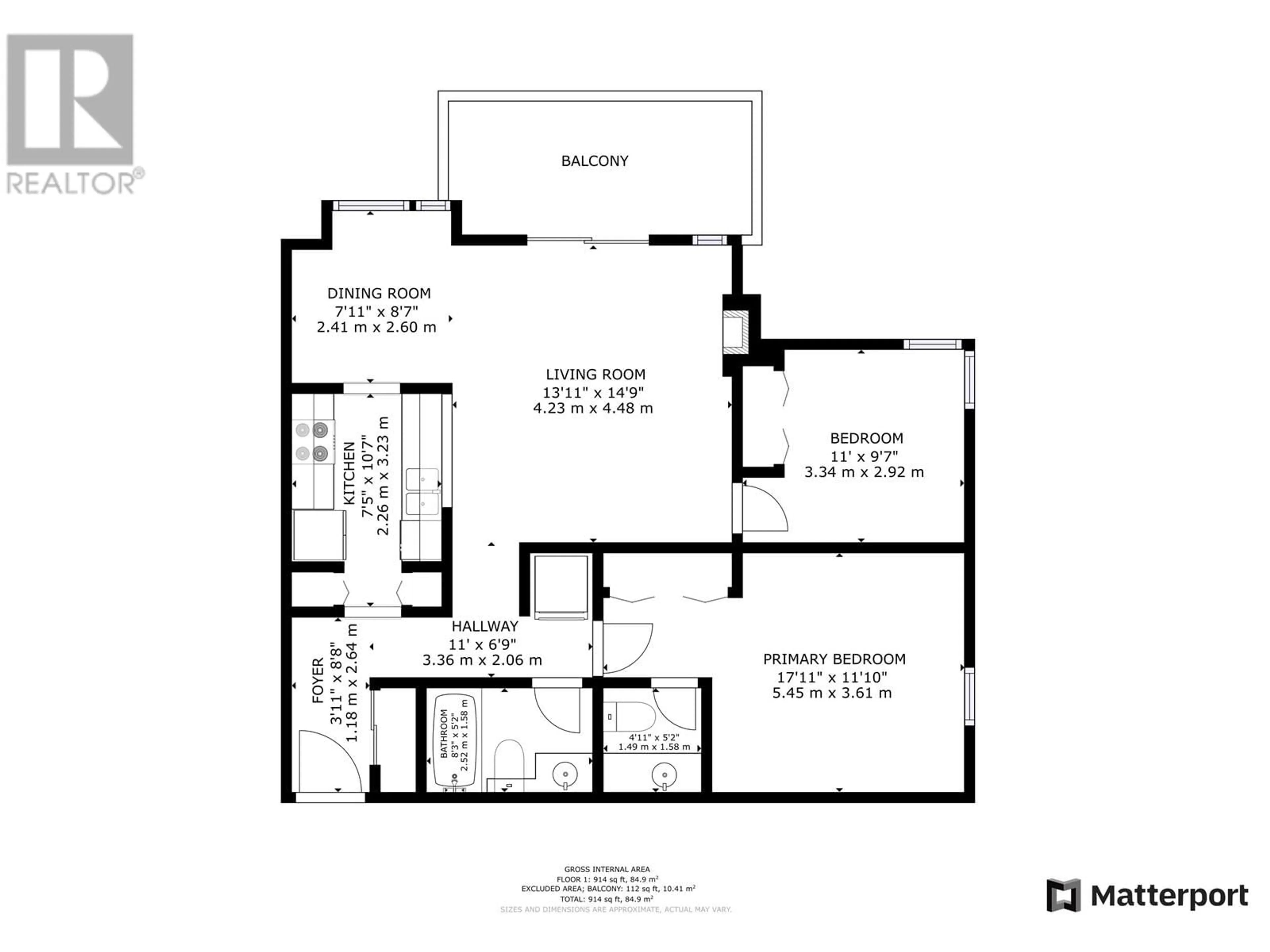 Floor plan for 208 - 518 THIRTEENTH STREET, New Westminster British Columbia V3M4L9
